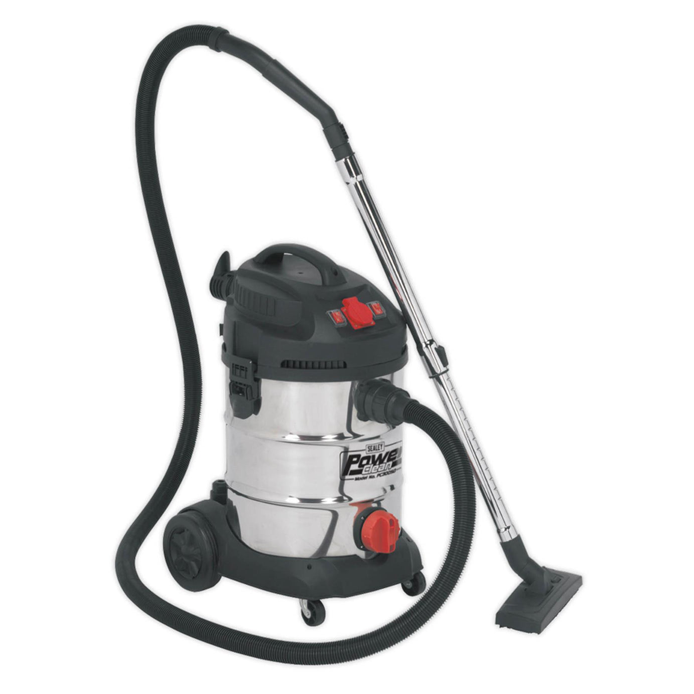 Sealey Vacuum Cleaner Ind 30L 1400W/230V Stainless Drum Auto Start