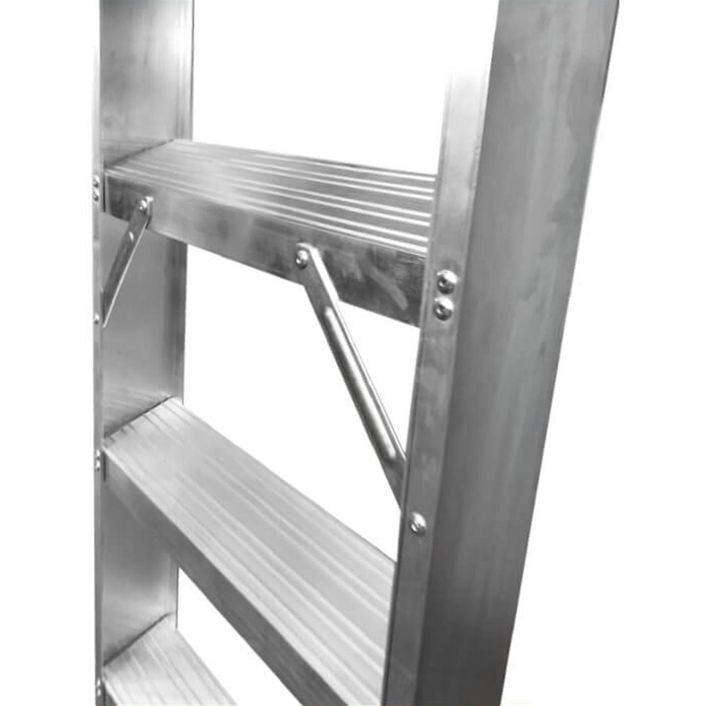 Dapetz 12 Tread Aluminium Lightweight Shelf Ladder 2.9m, Heavy Duty, Made In Uk