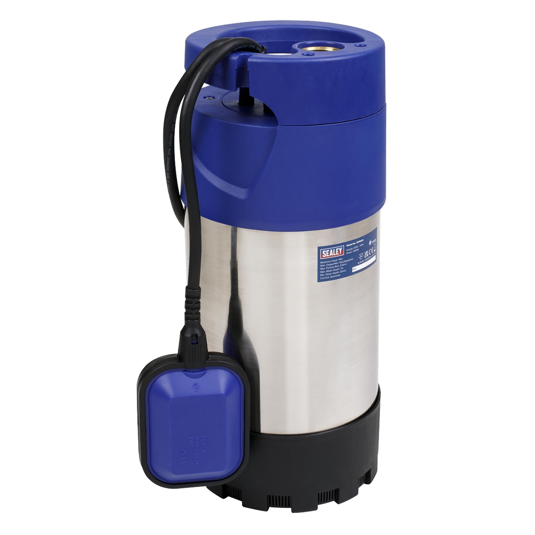 Submersible S/Less Water Pump Auto 92L/min 40m Head 230V Sealey