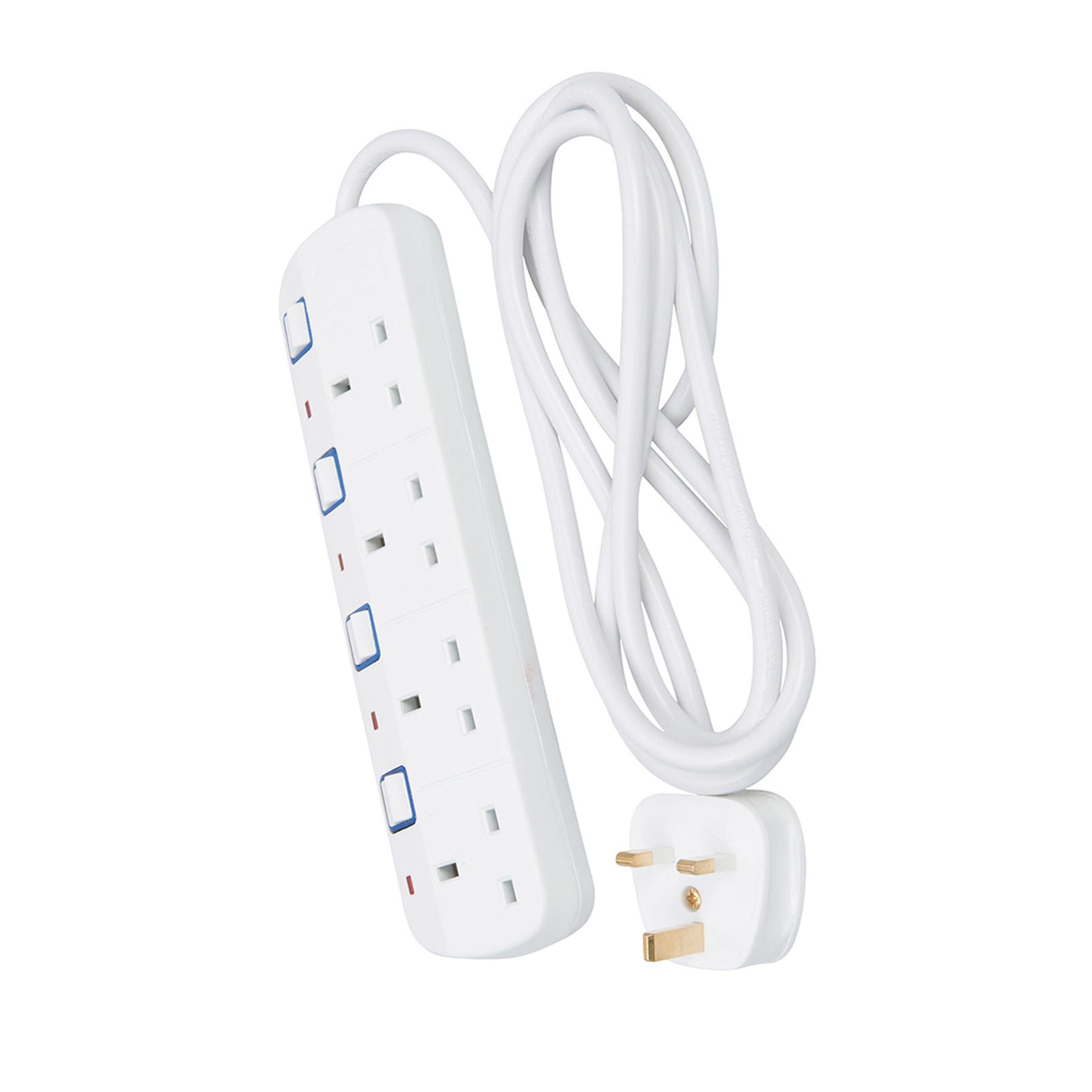 Switched Extension Lead 4-Gang 2M 13A With Neon Power Indicator 2M Long