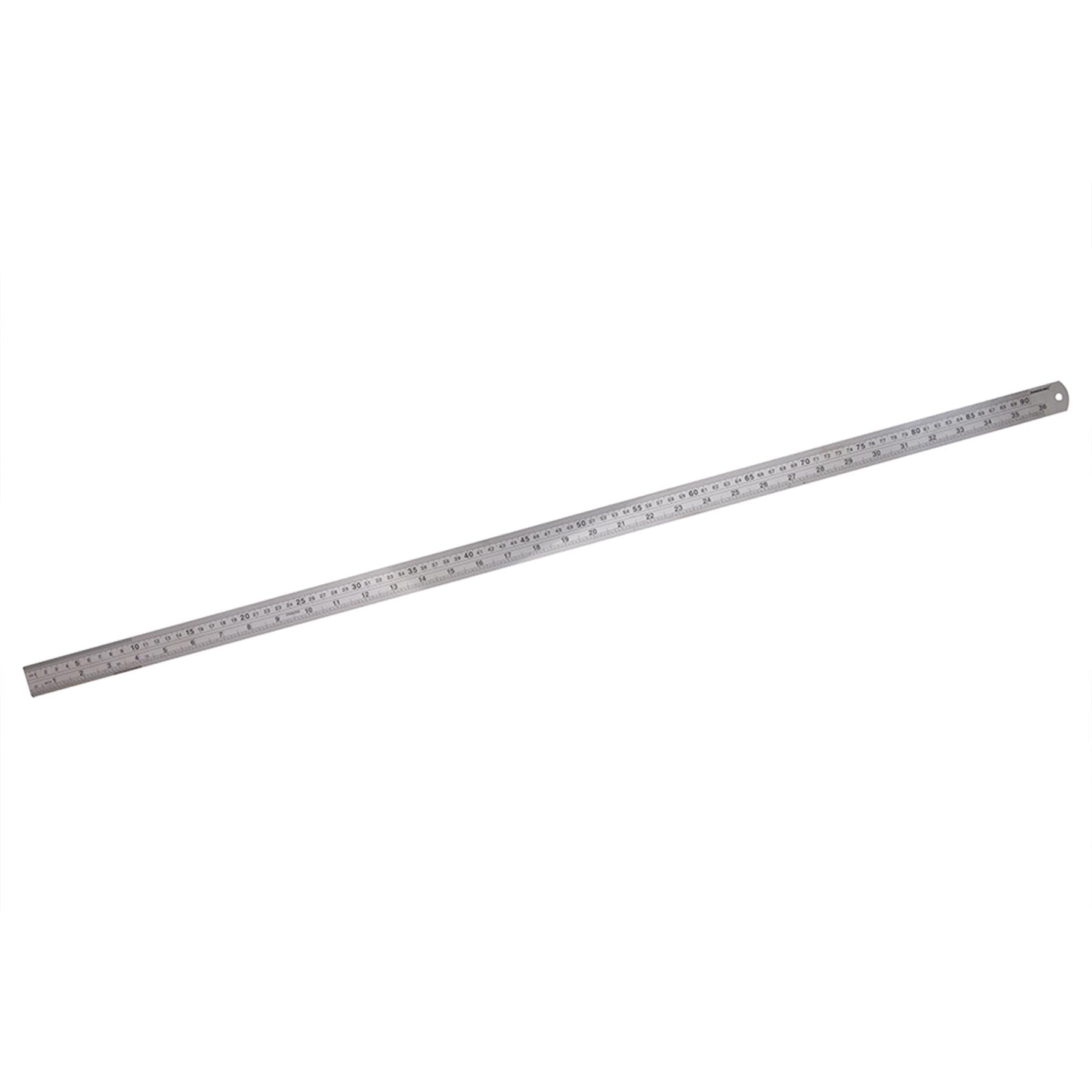 Precision Stainless Steel Rule Clear Etched Markings Inc Storage Sleeve 900mm Measure Measuring