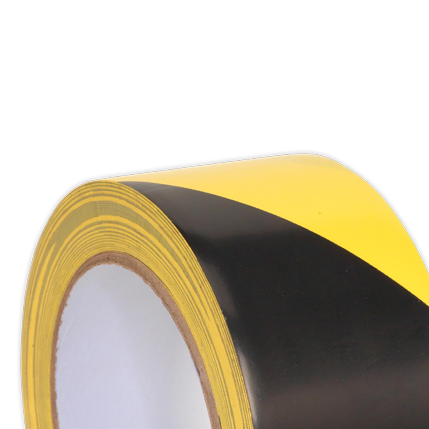 Sealey Hazard Warning Tape 50mm x 33m Black/Yellow