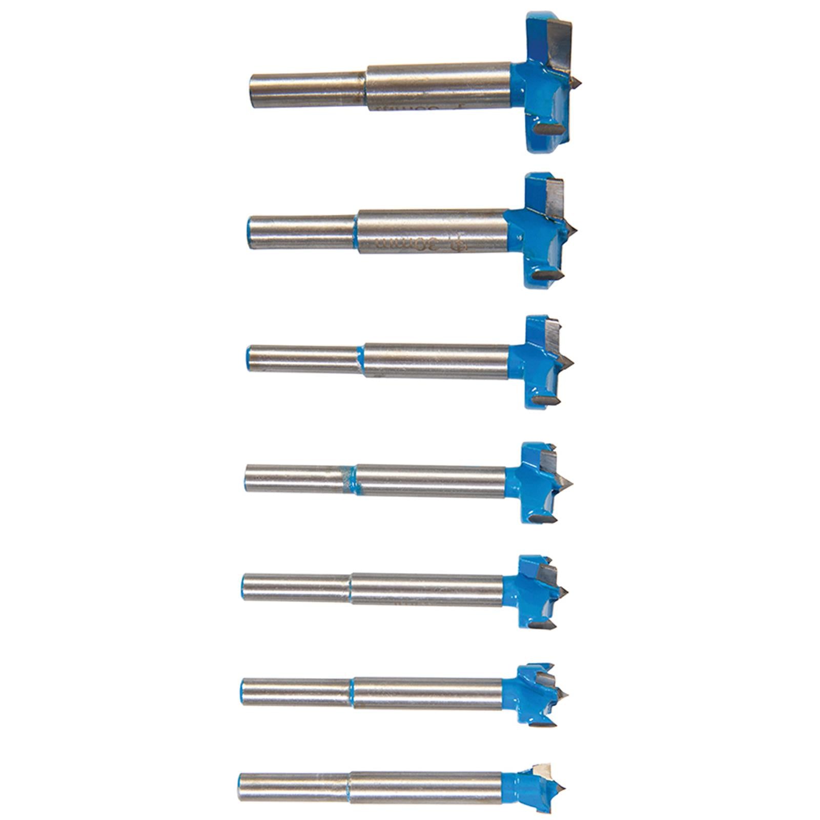12-35mm Titanium-Coated Forstner Bit Set 7pc Hinge Hole Drilling Wood Drill Bits