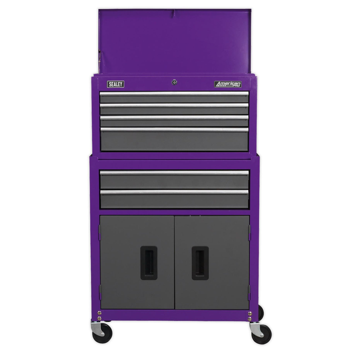 Sealey Topchest & Rollcab Combo 6 Drawer - Purple/Grey
