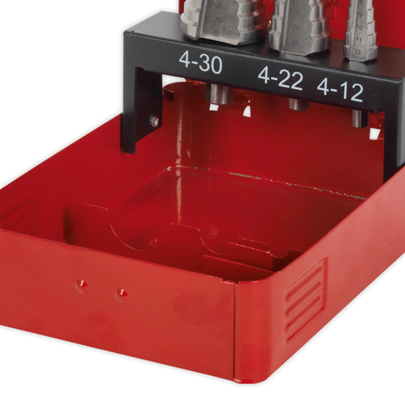 Sealey 3pc M2 Step Drill Bit HSS Drill Set 4-30mm Double Flute Hole Metal Cutter