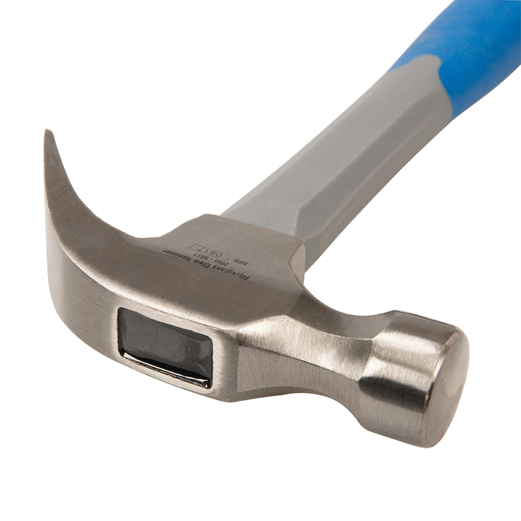 Fibreglass Claw Hammer 20Oz (567G) Curved Head Nail Pull Fiberglass High Grip