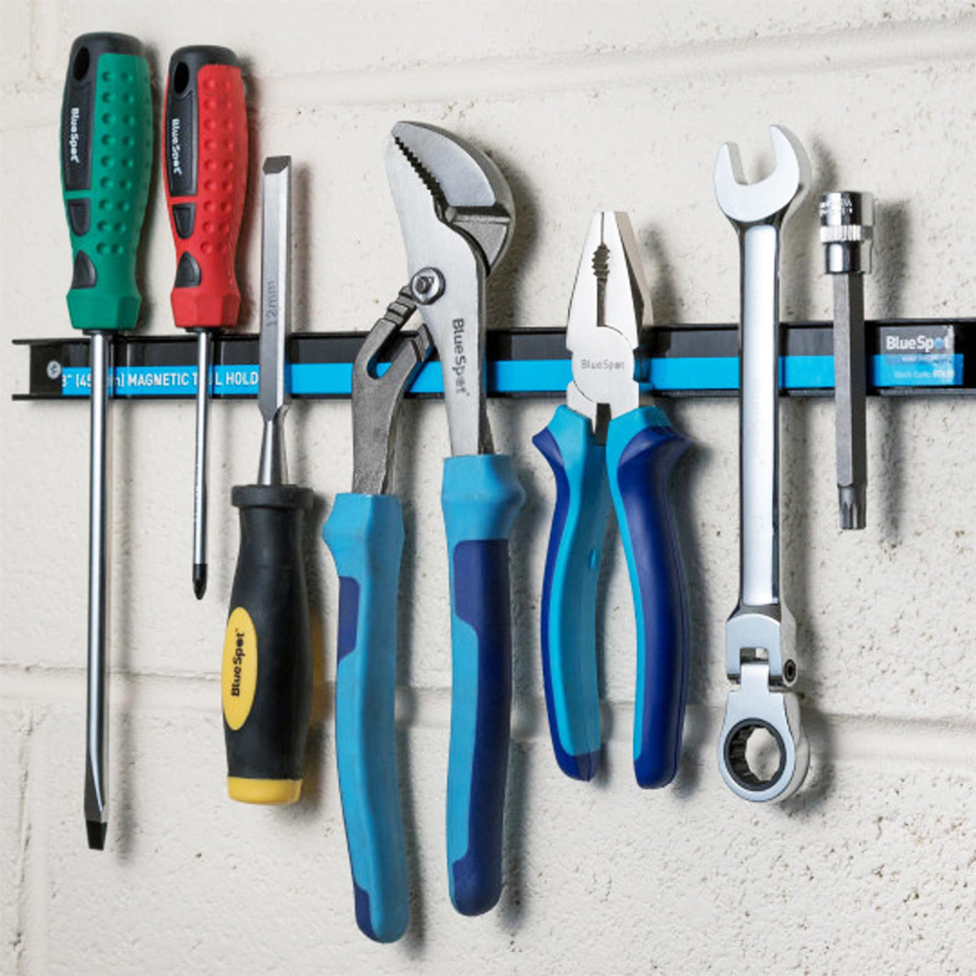 Bluespot 3pc Magnetic Bar Tool Holder Storage Rack Organiser Rails 8" 12" & 18"