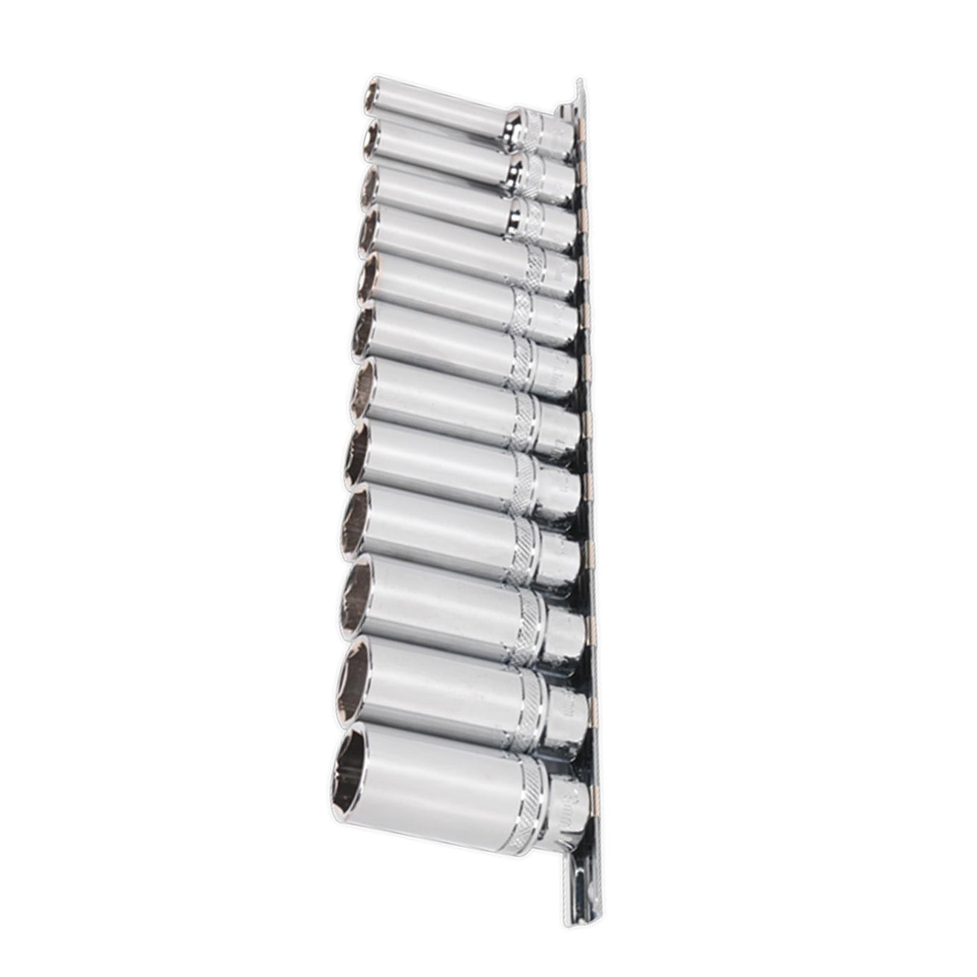 Sealey Deep Lock-On Socket Set 3/8"Sq Dr 12pc 8-19mm 6pt Metric Long Reach