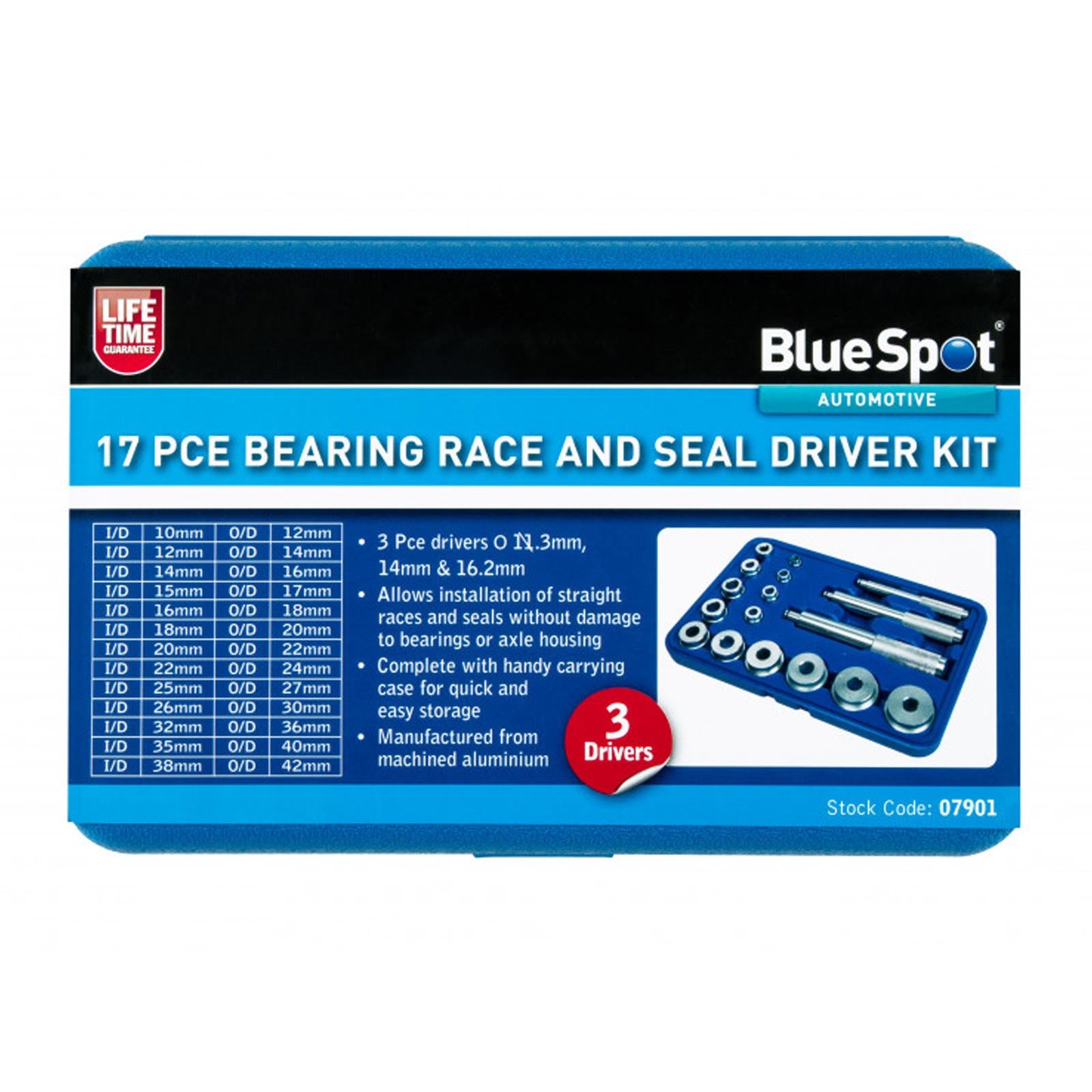 Bluespot 17pcs Bearing Race And Seal Driver Kit In Case Lifetime Warranty