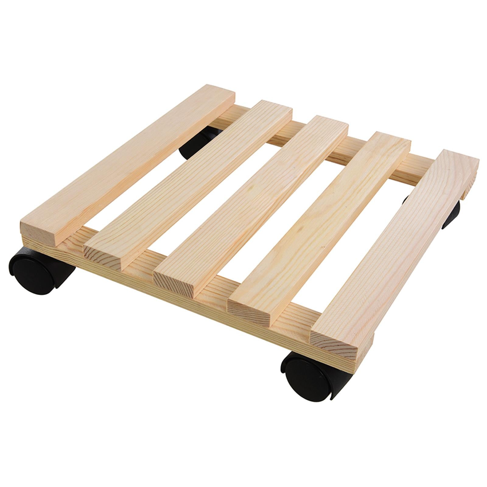 Square Pot Trolley With 4 Castors & Solid Beech Wood For Easy Transport 60Kg