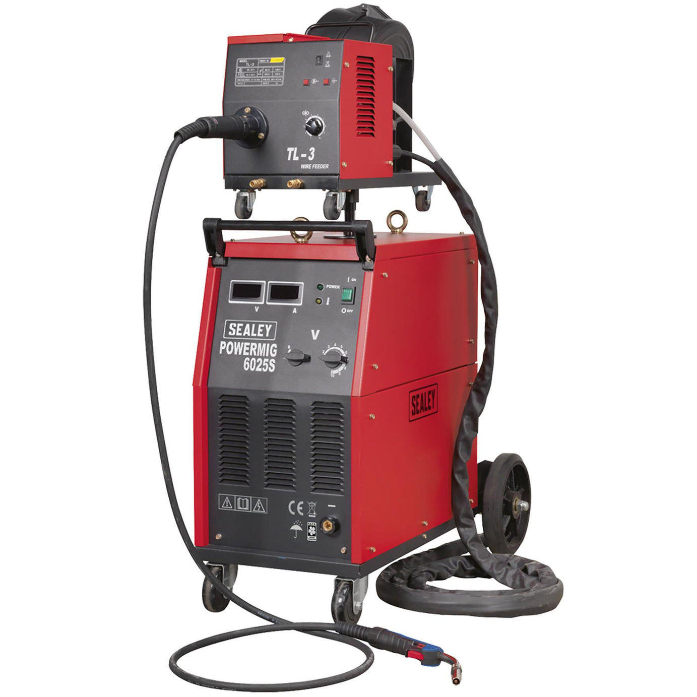 Sealey Prof MIG Welder 250A 415V 3ph Euro Torch-Portable Wire Drive