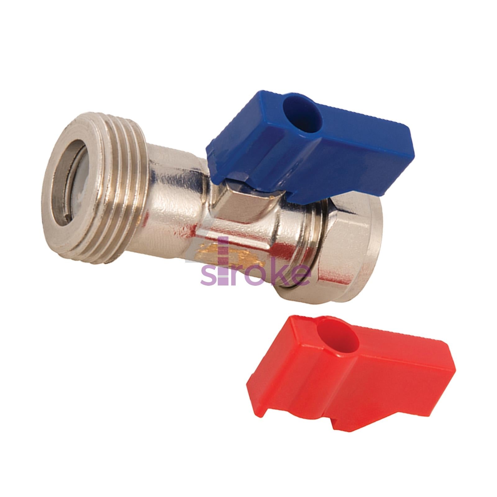 Washing Machine/Dishwasher Valve Hot/Cold Water C/P Vavle Tap Wras Approved 2Pc