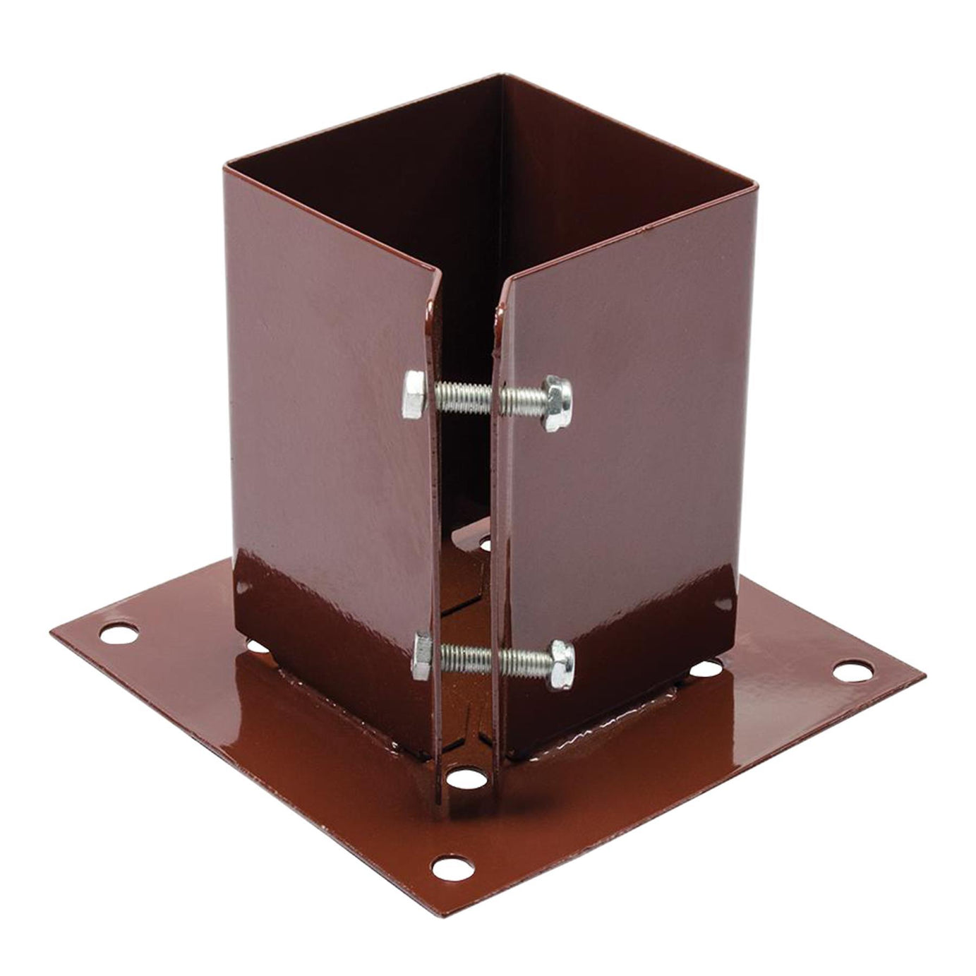 Fence Post Support Bolt Down 4" 100mm Garden Holder Like Metpost Bolt Grip Brown Pack Of 4