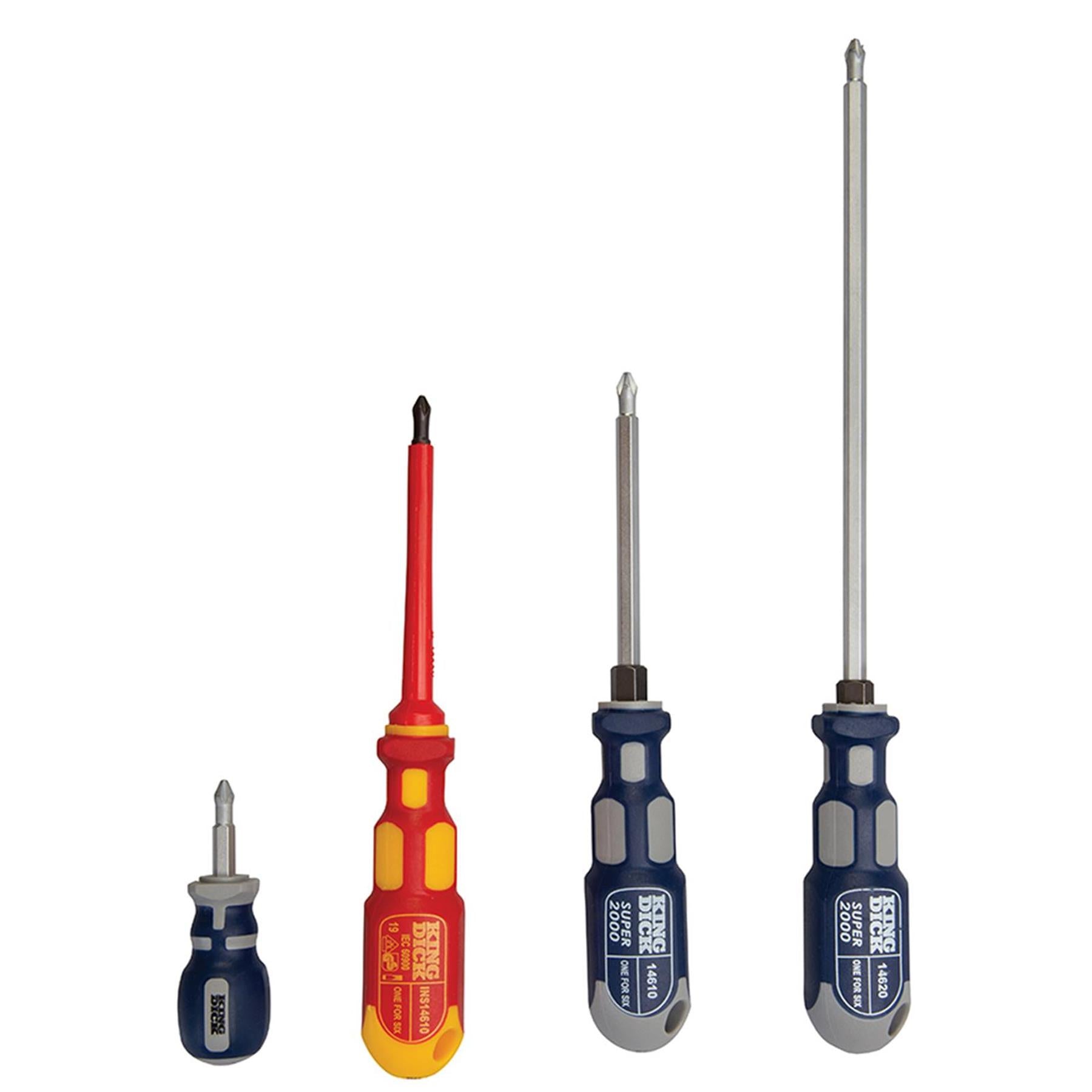 King Dick 1 for 6 Screwdriver Gift Set 4pce Phillips / PZ