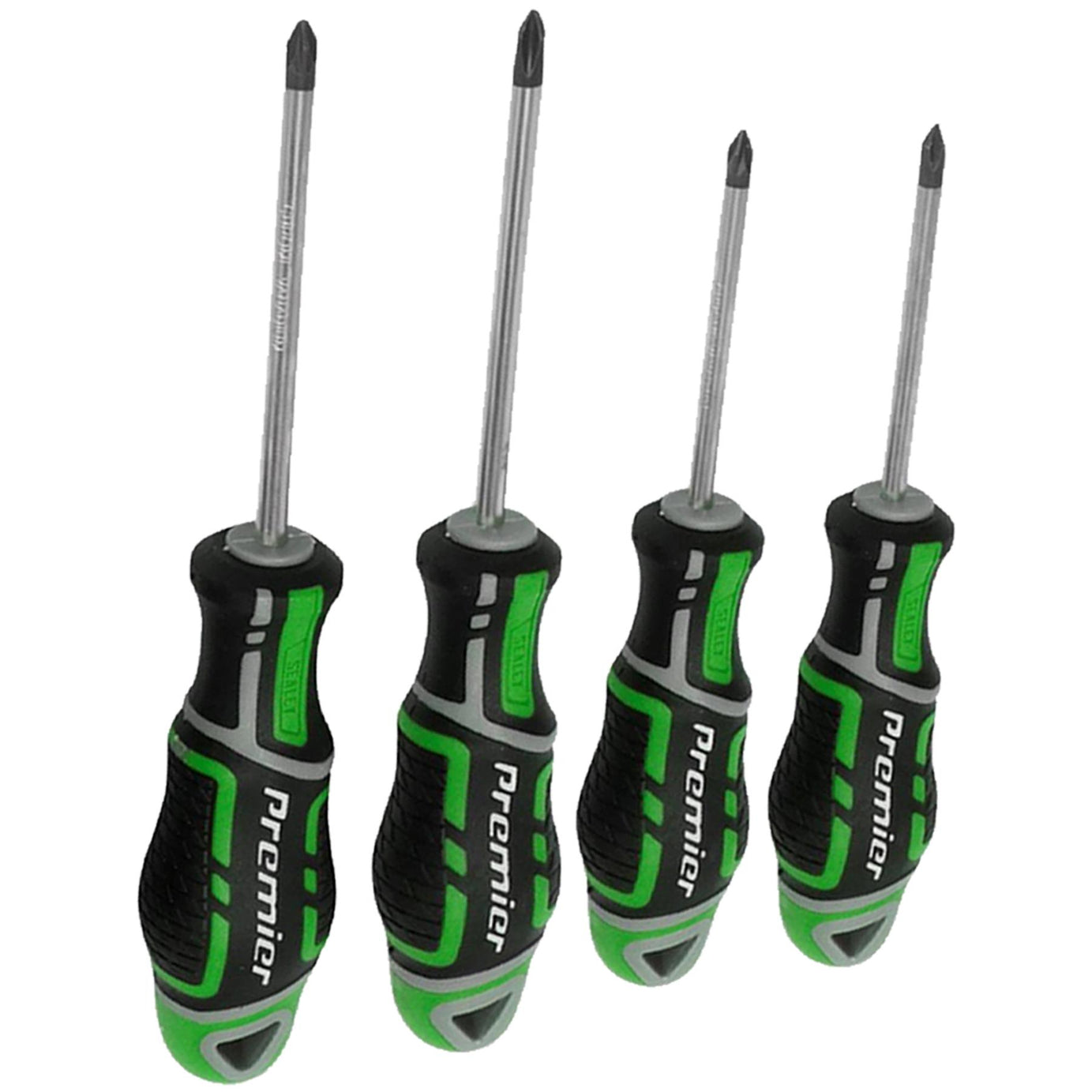 Sealey 8pc Screwdriver Set Slotted Phillips Pozi Magnetic GripMax Hi Vis Green