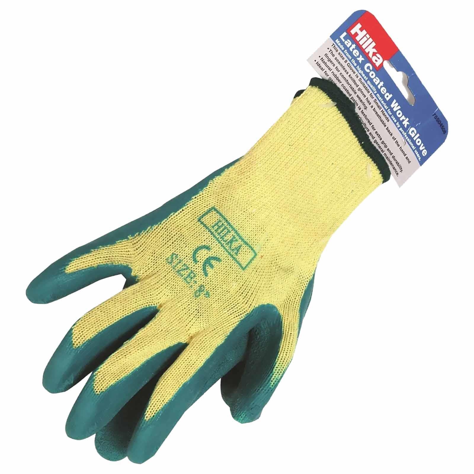 Green Latex Coated Work Gloves