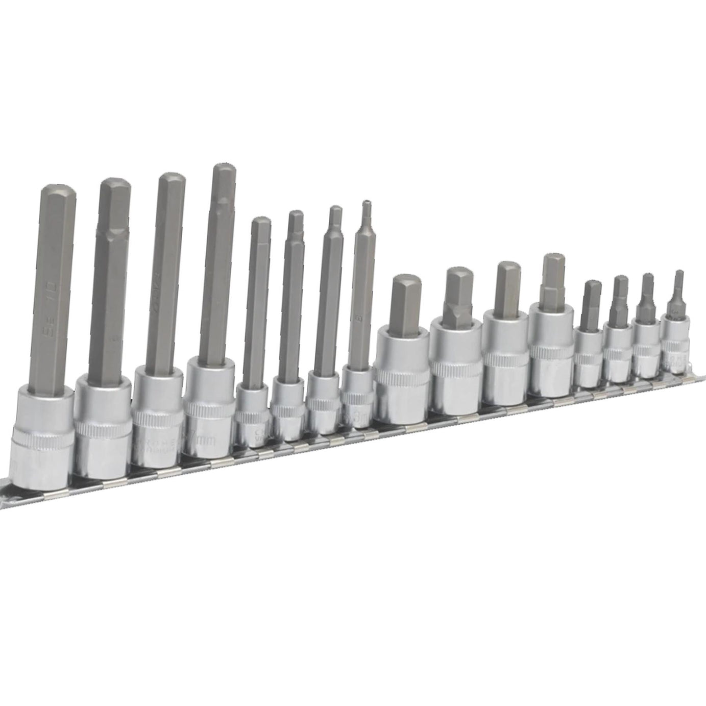 Sealey Hex Socket Bit Set 16pc 1/4" & 3/8"Sq Drive