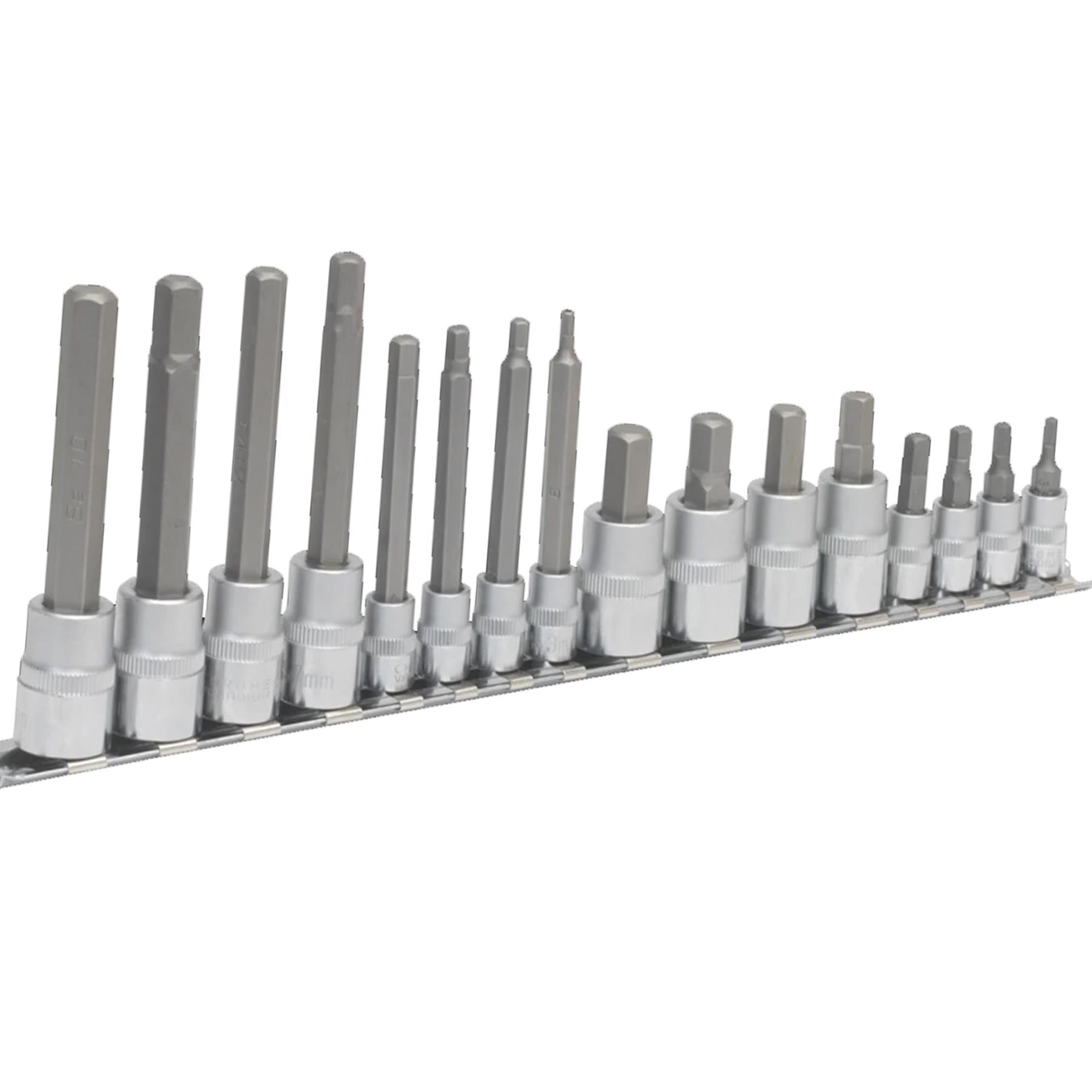 Sealey Hex Socket Bit Set 16pc 1/4" & 3/8"Sq Drive