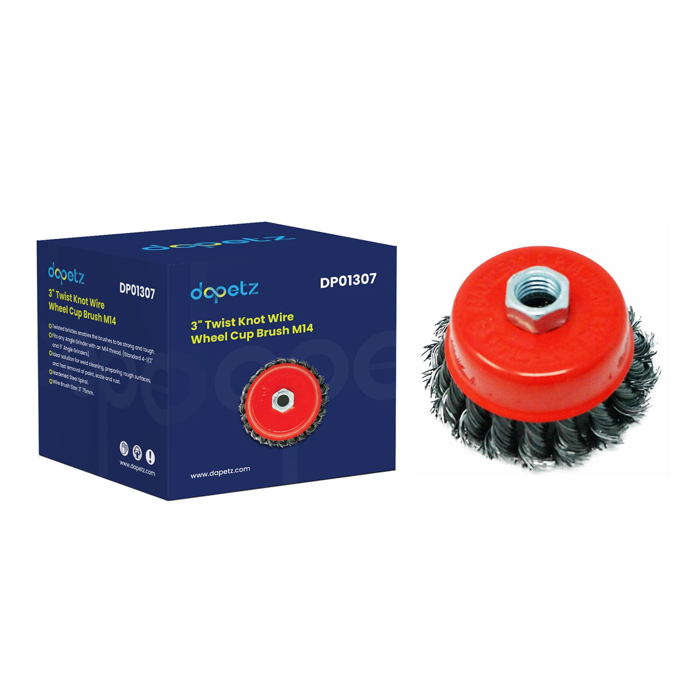 Twist Knot Wire Wheel Cup M14 Crew Brush Sets for 3" Angle Grinder