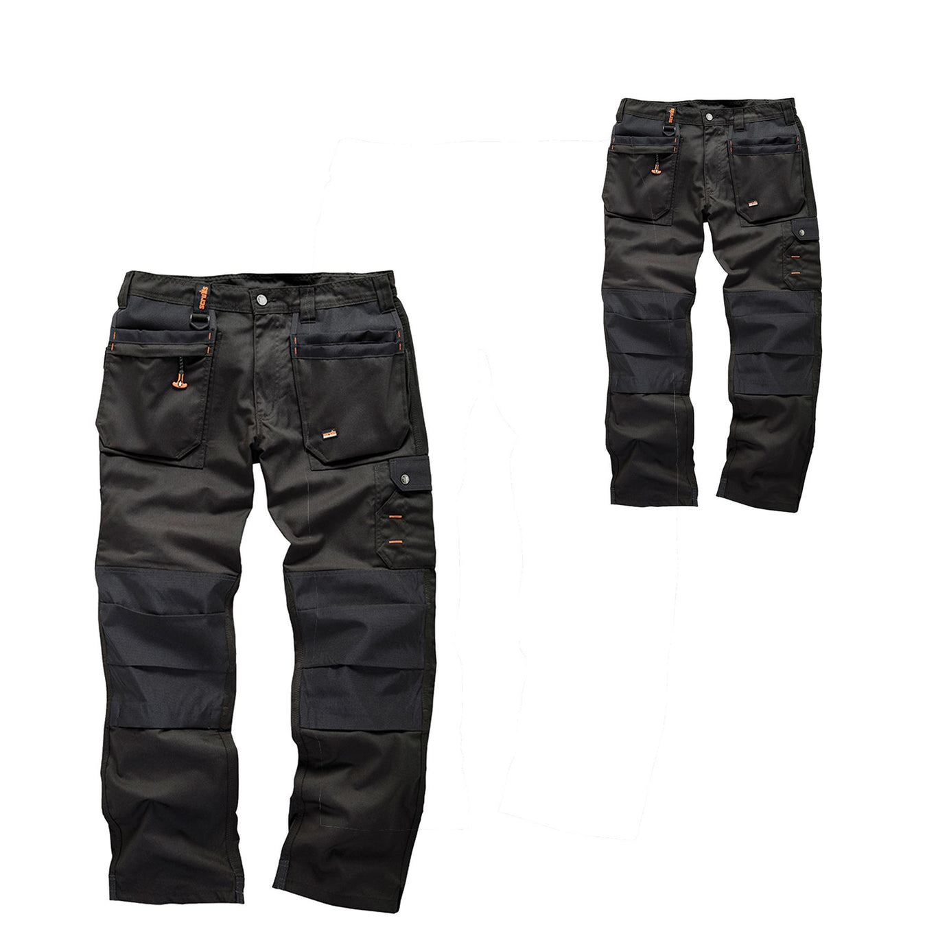 Scruffs WORKER PLUS Black Mens Work Trouser Trade Hardwearing Combat Cargo Size 34S