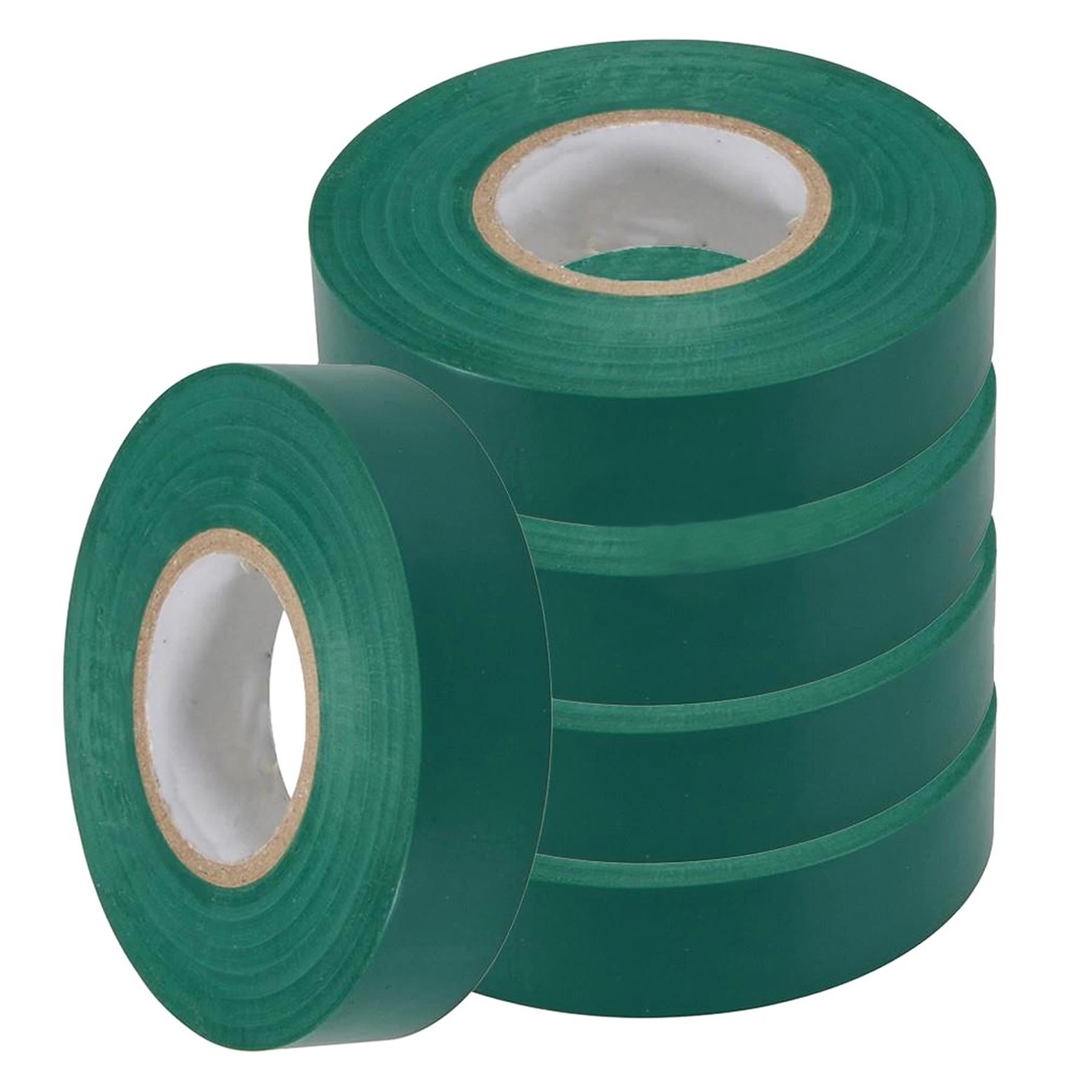 Electrical Pvc Insulation Insulating Tape 22m Flame Retardant Rolls Green 10 Rolls