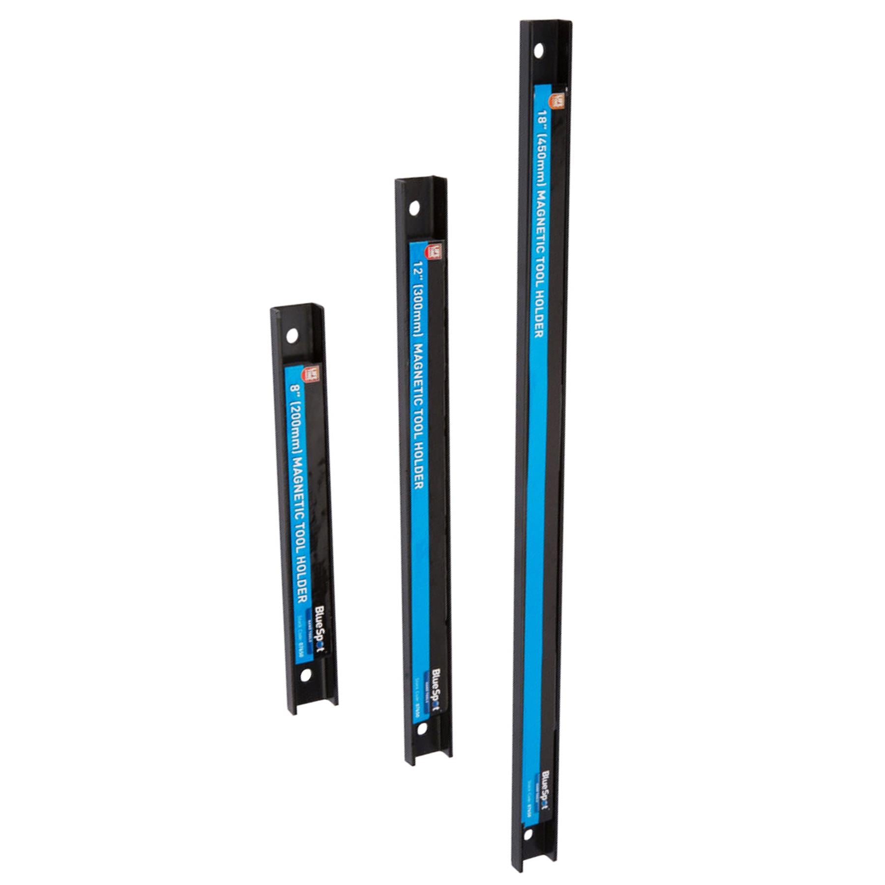 Bluespot 3pc Magnetic Bar Tool Holder Storage Rack Organiser Rails 8" 12" & 18"