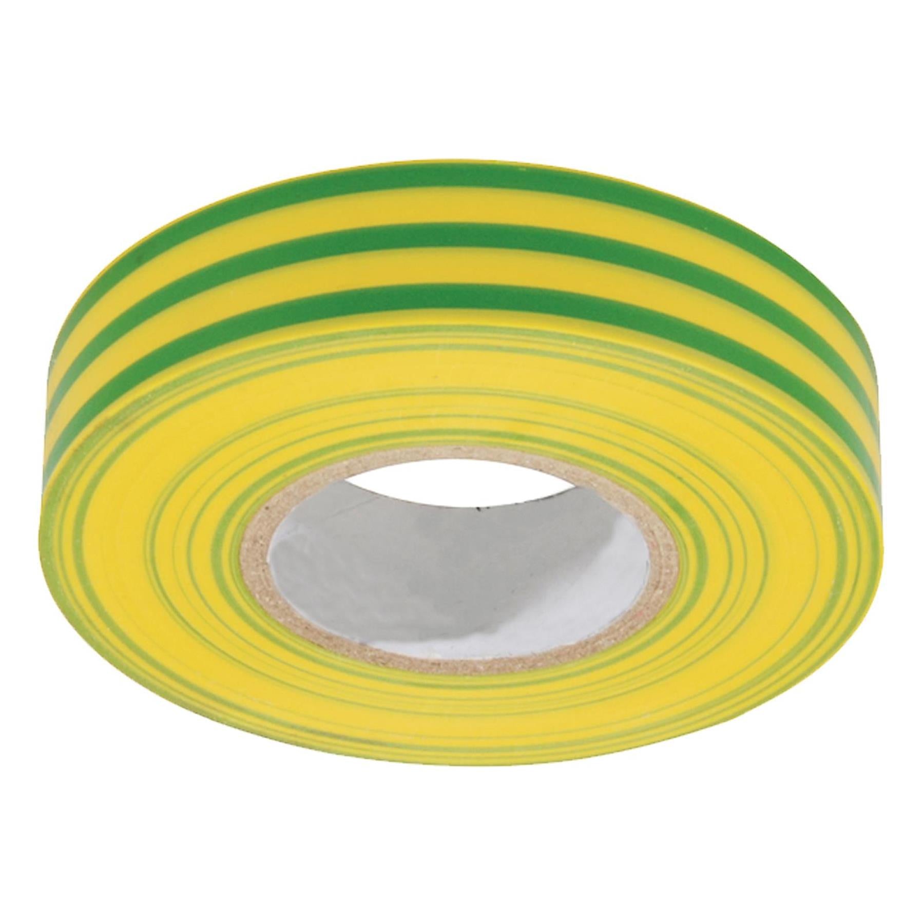 Electrical Pvc Insulation Insulating Tape 22m Flame Retardant Rolls Yellow/Green 5 Rolls
