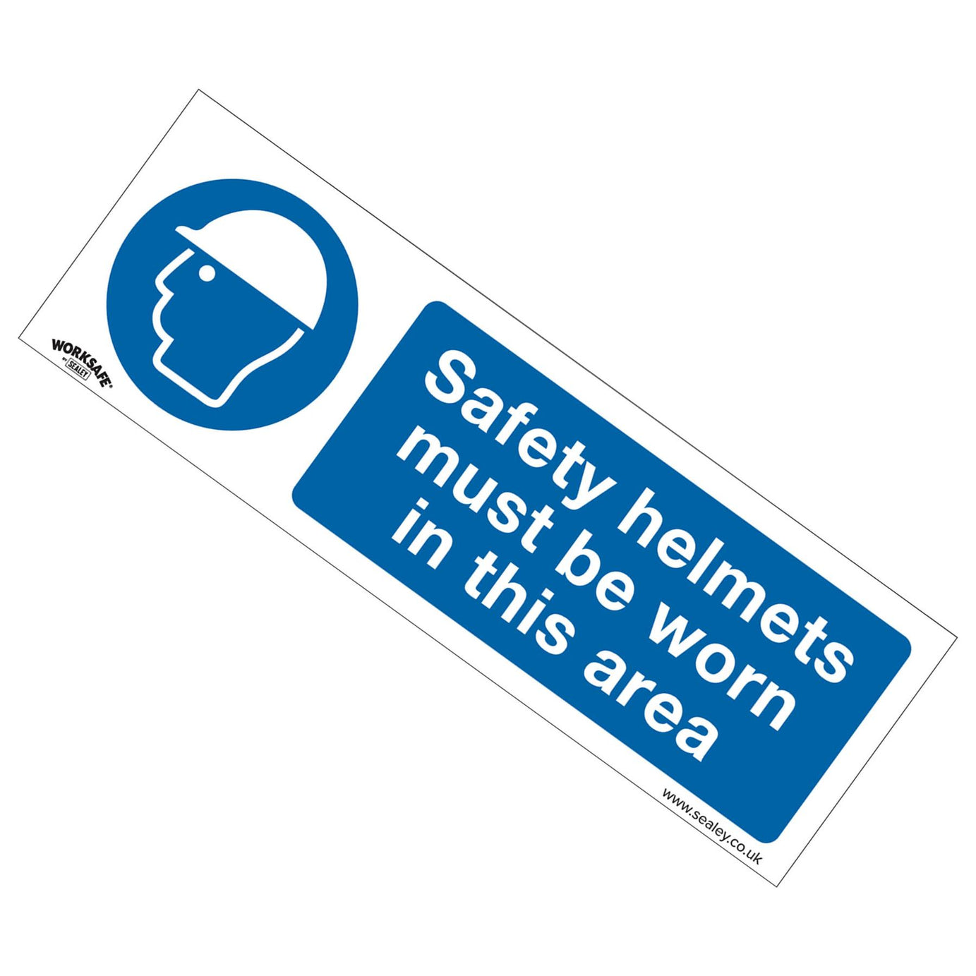 Mandatory Safety Sign - Safety Helmets Must Be Worn In This Area - Rigid Plastic