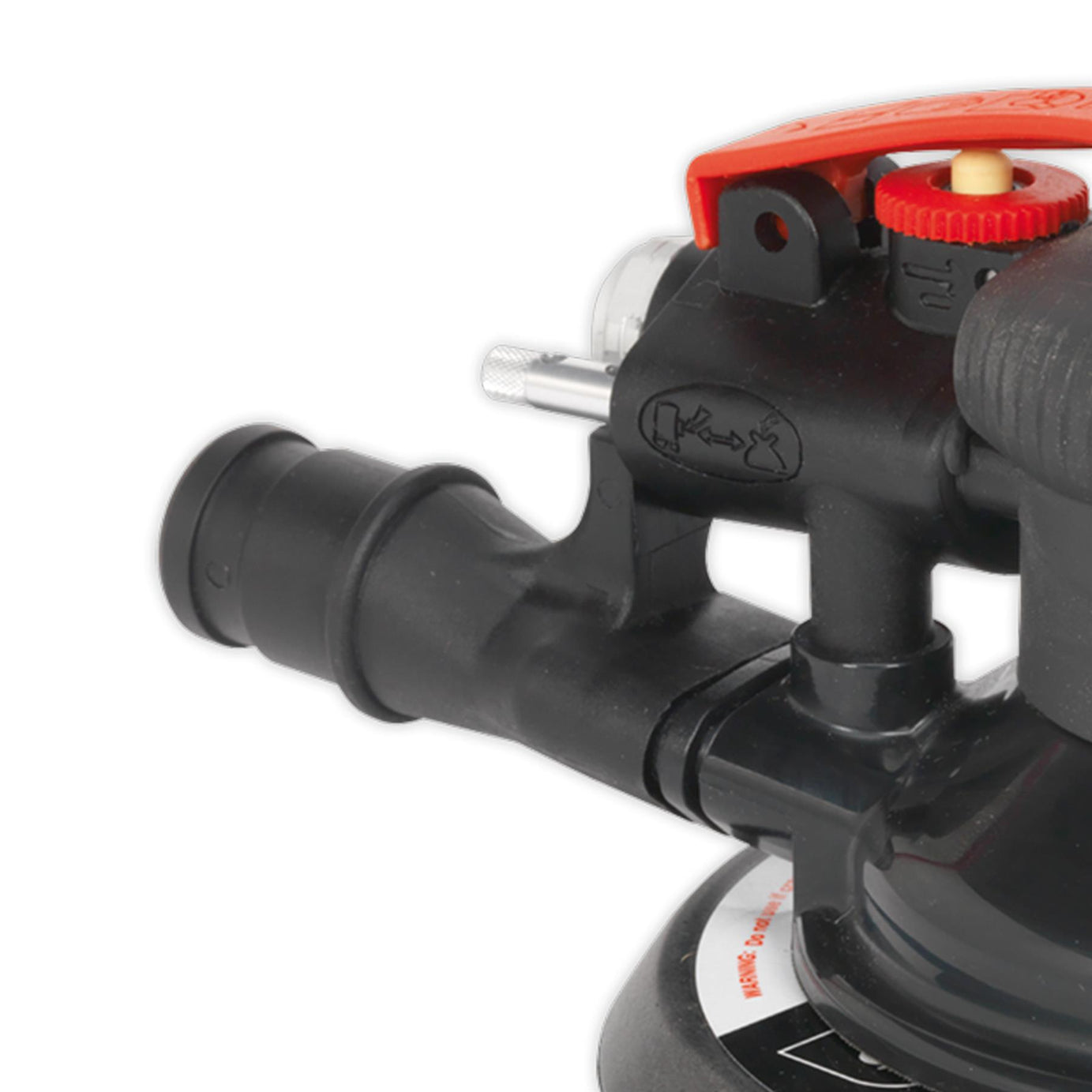 Sealey Air Palm Orbital Sander 150mm Dust-Free Adjustable Air Regulator