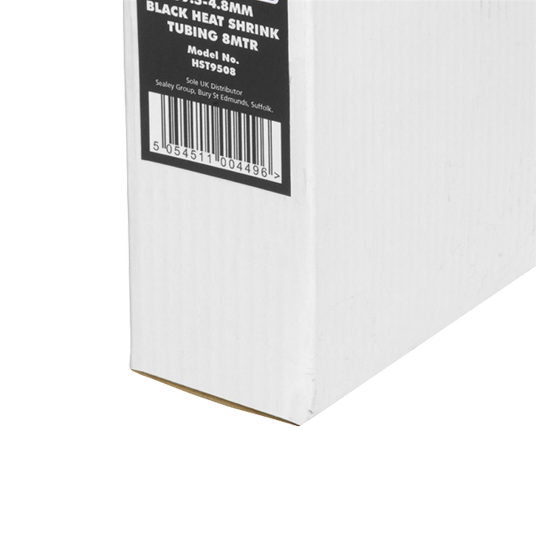 Sealey Heat Shrink Tubing Black 9.5-4.8mm 8m