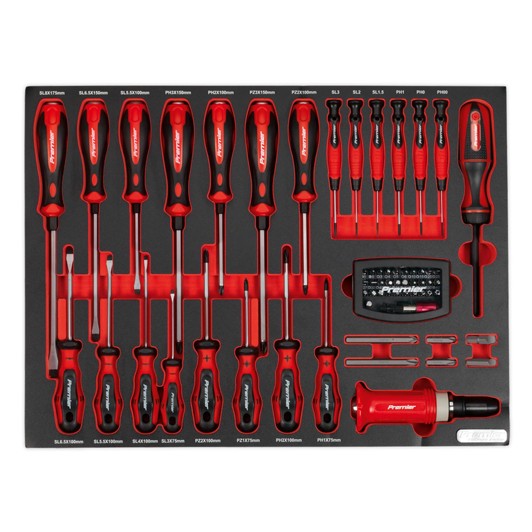 Sealey Tool Tray with Screwdriver Set 72pc