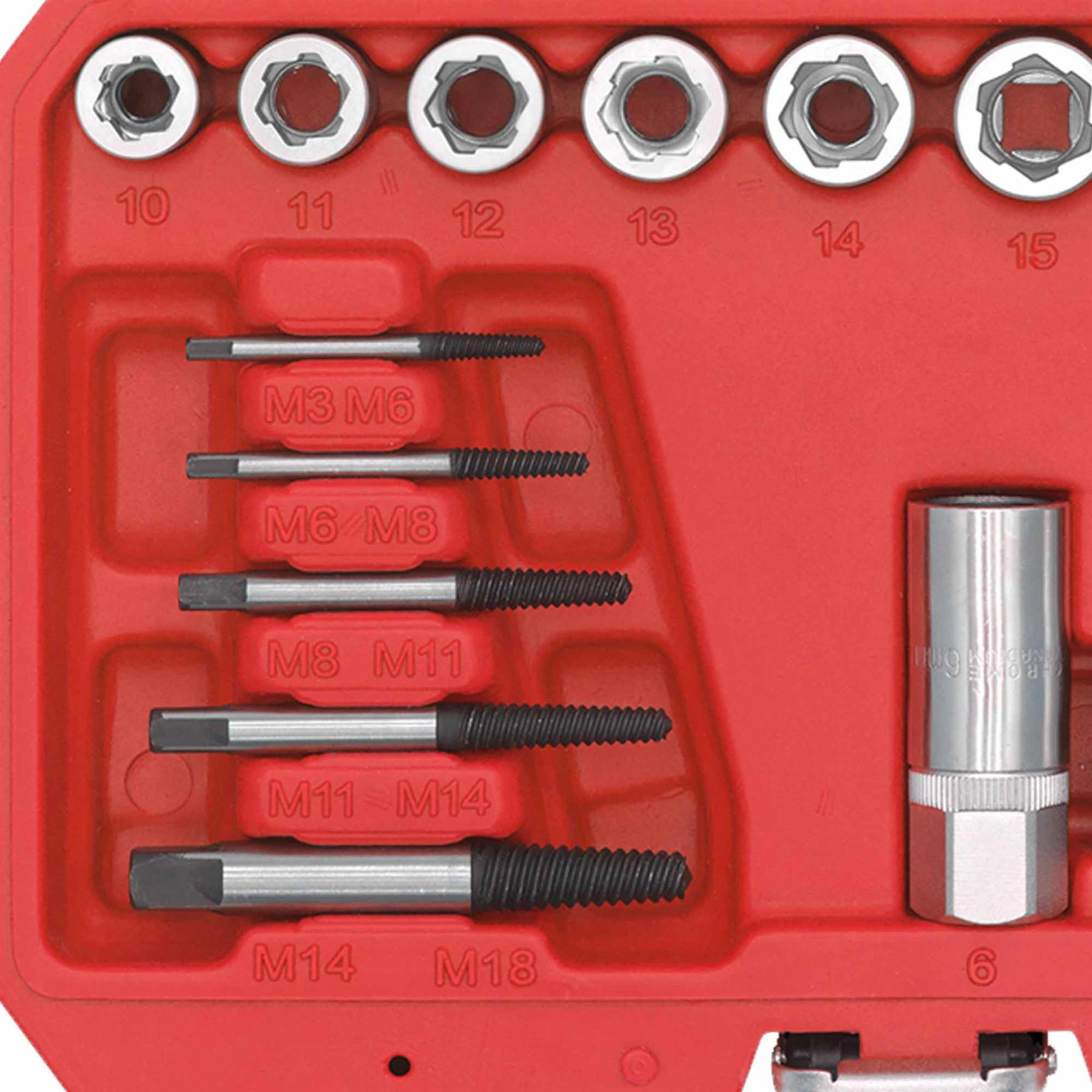 Sealey Bolt, Stud & Screw Extractor Set 18pc