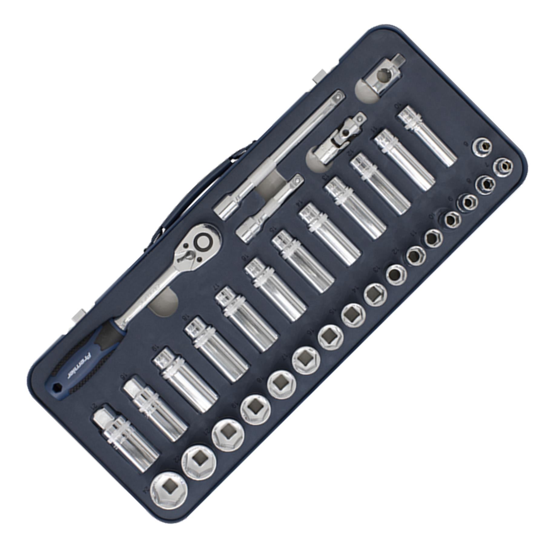 Sealey Socket Set 34pc Professional Lock-On Socket Set 3/8"Sq Drive 6pt Metric