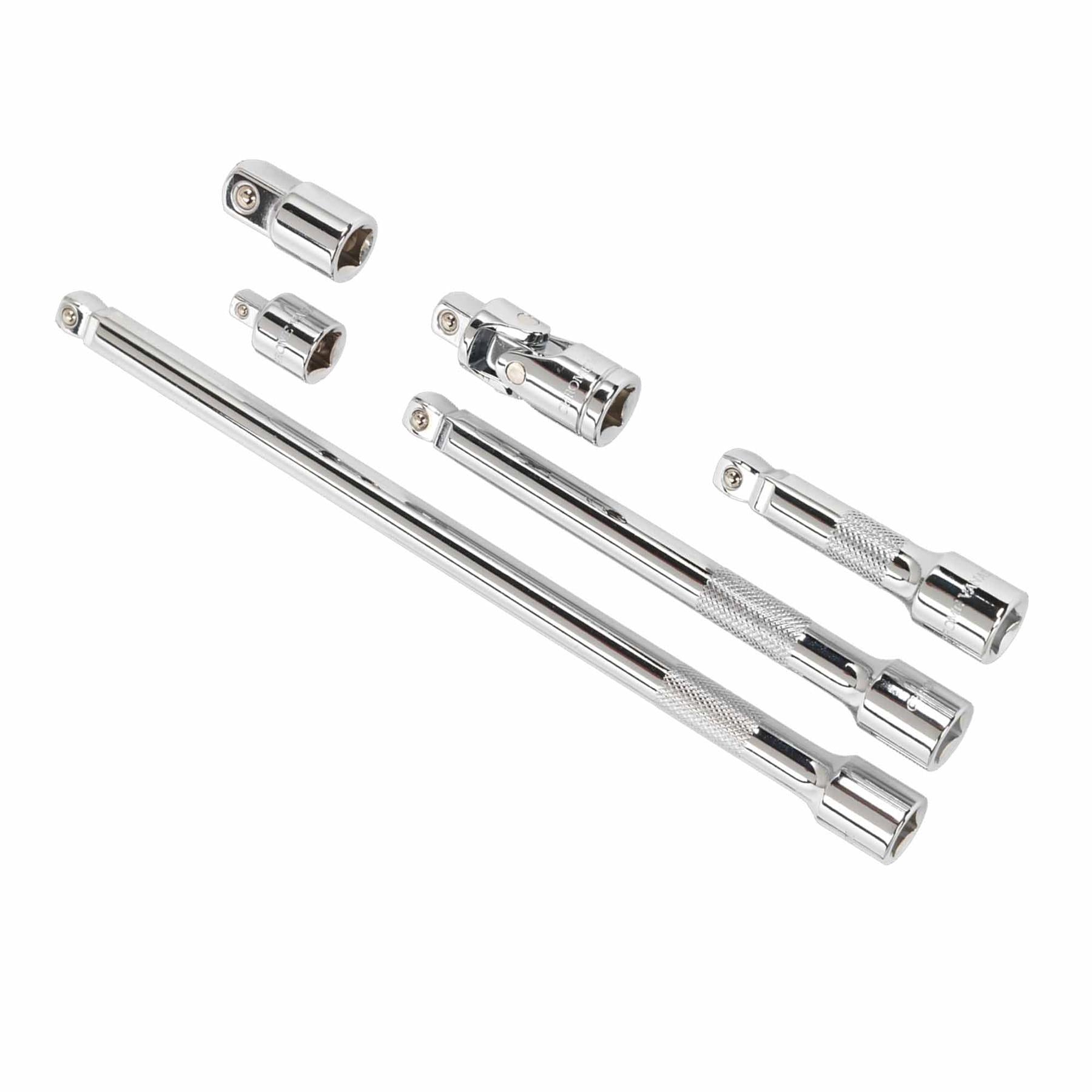 Sealey Wobble/Rigid Extension Bar, Adaptor & UJ Set 6pc 3/8"Sq Dr