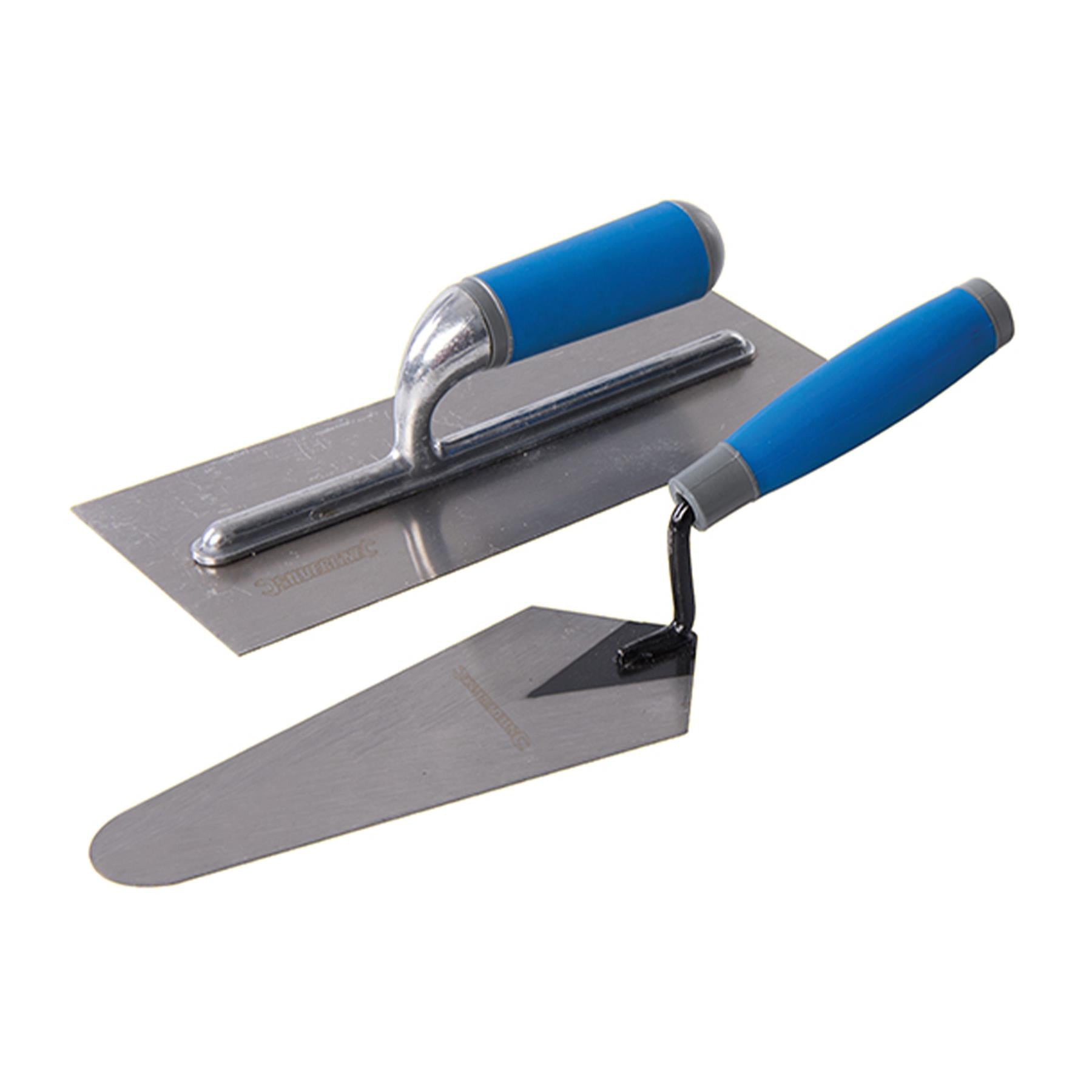 Trade Trowel Set Pointing Gauging Plastering Trowels & Brick Jointer Soft Grip