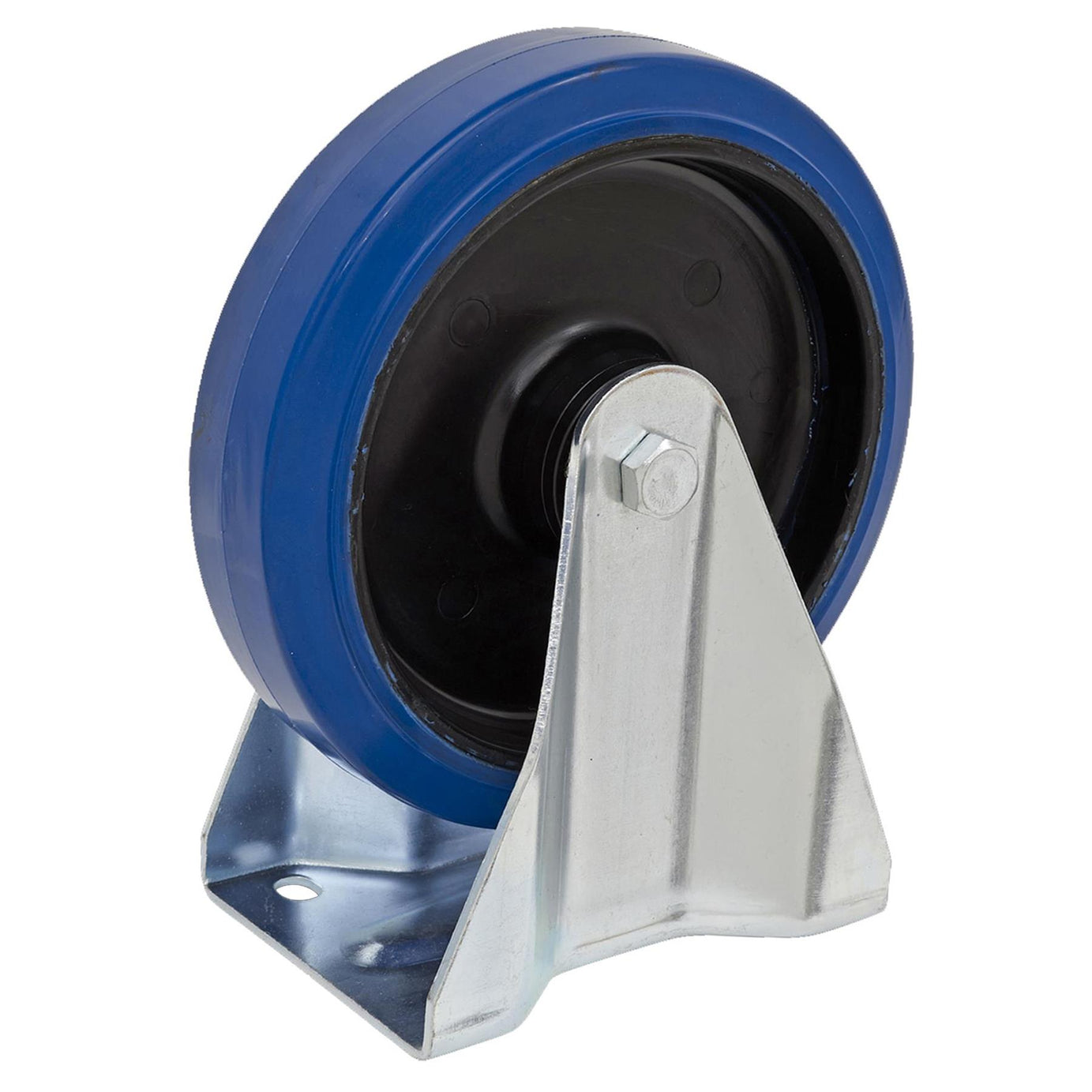 Sealey Heavy-Duty Blue Elastic Rubber Fixed Castor Wheel 160mm