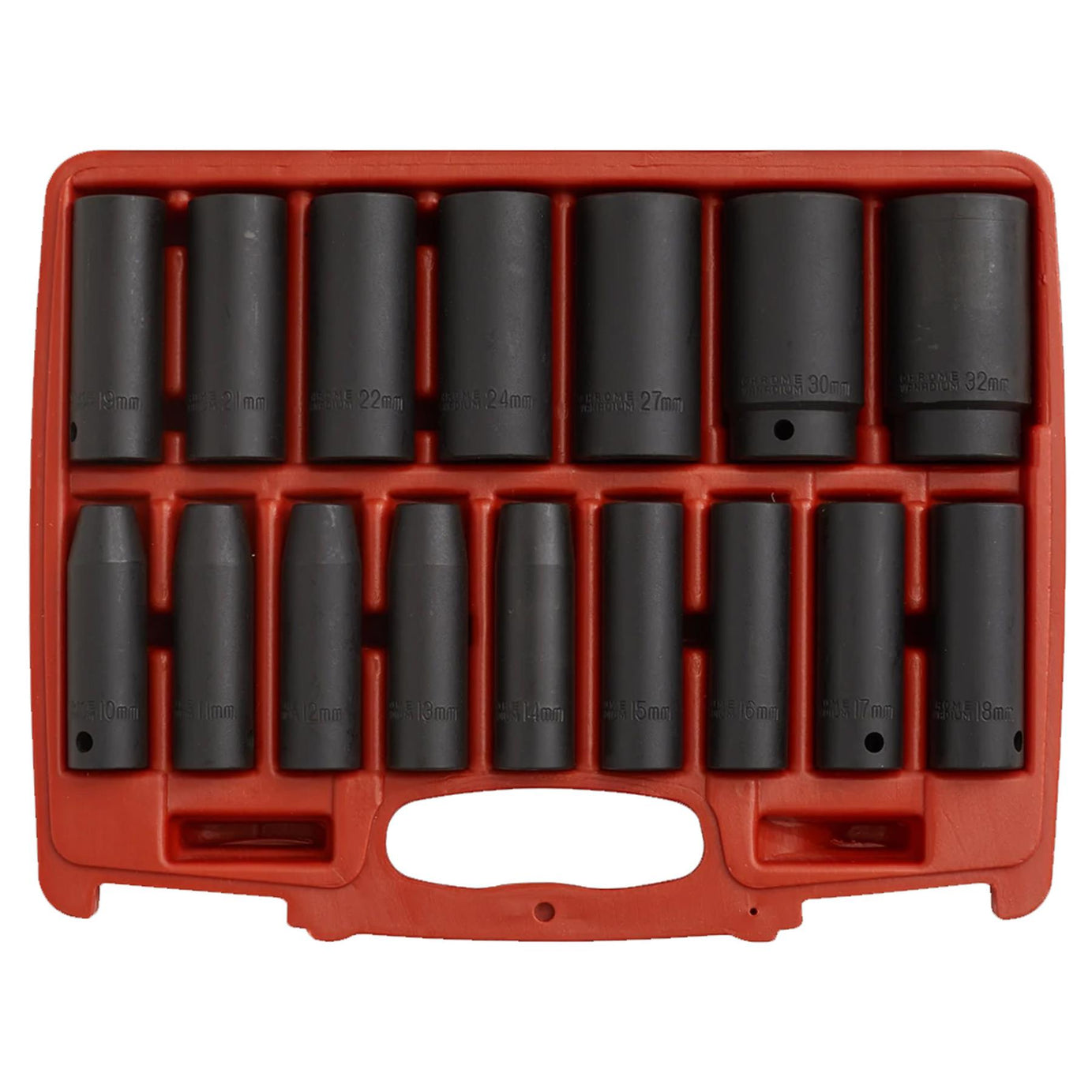 Sealey Impact Socket Set 16pc 1/2"Sq Drive Deep Metric
