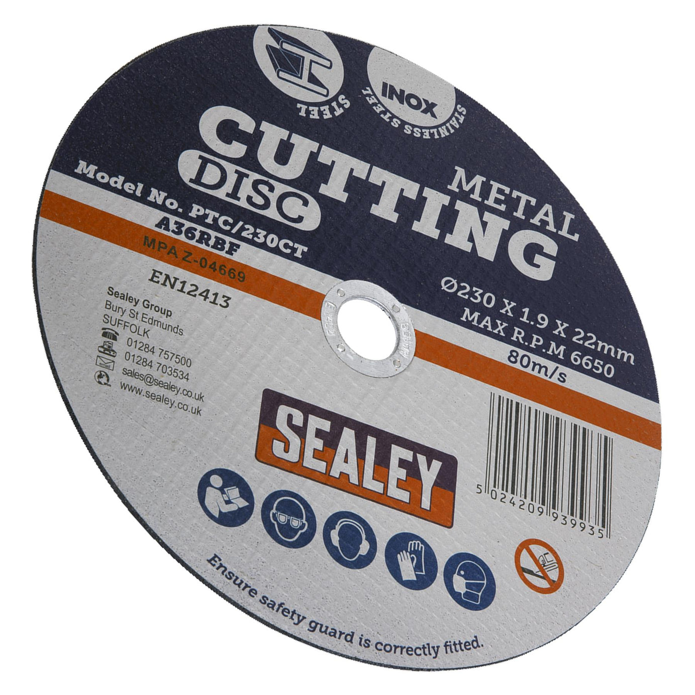 Sealey Cutting Disc 230 x 2mm 22mm Bore PTC/230CT