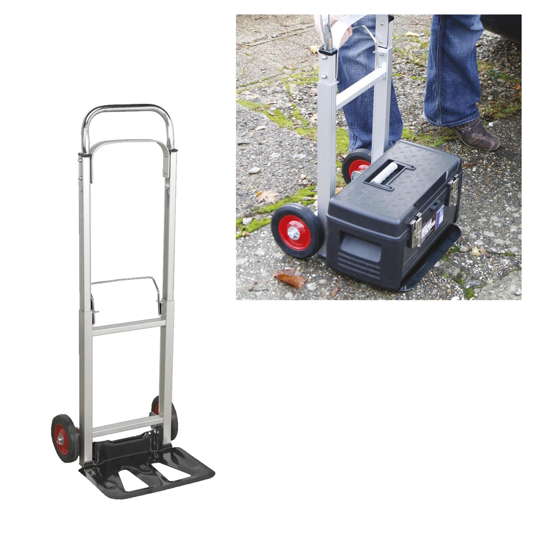 Sealey 90kg Heavy Duty Folding Foldable Hand Trolley Sack Truck Cart