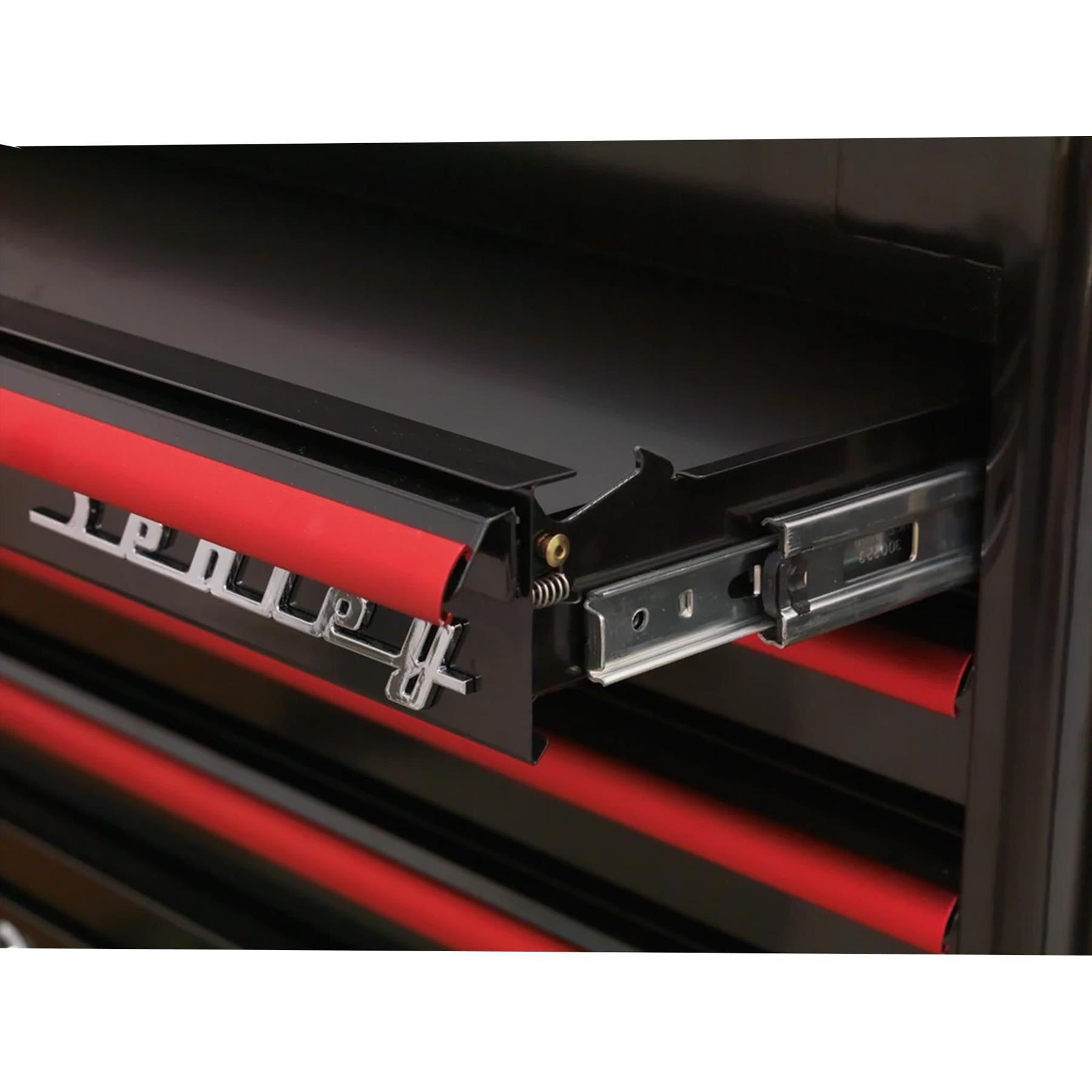 Sealey Rollcab 6 Drawer Retro Style -Black/Red Anodised Draw Pulls