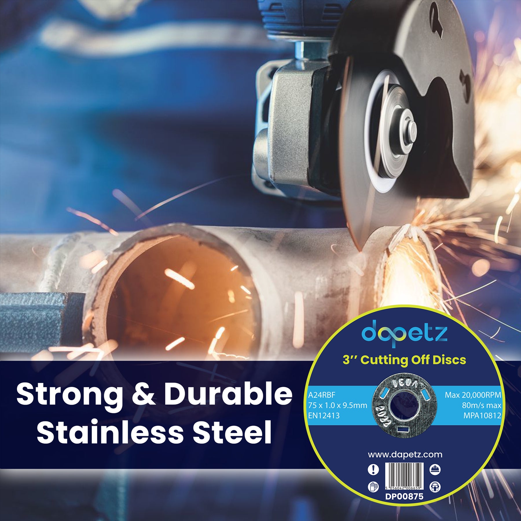 Stainless Steel Thin Metal Cutting Discs 75mm X 1mm For Angle Grinder Pack of 10