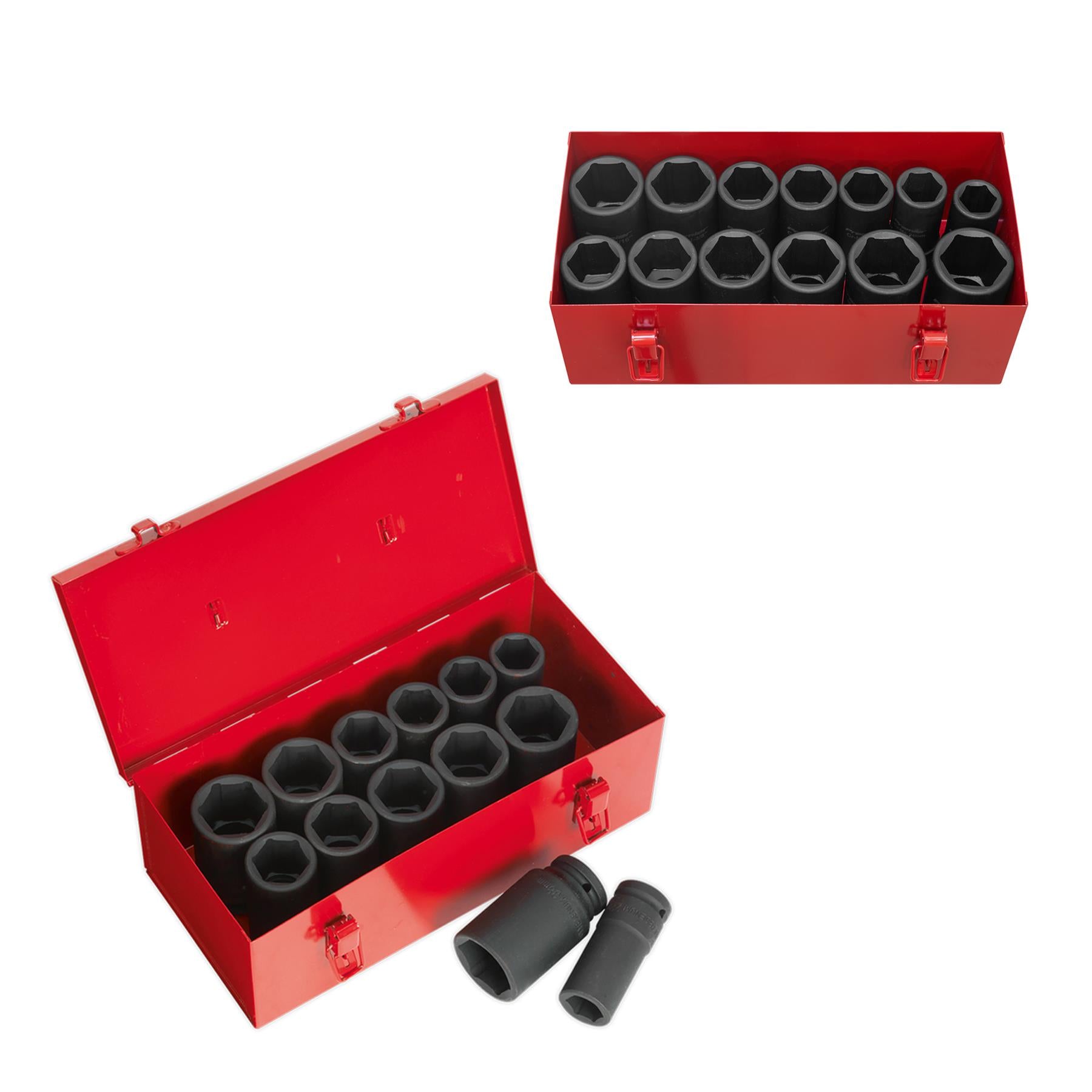Sealey Impact Socket Set 13pc Deep 3/4"Sq Drive Metric/Imperial