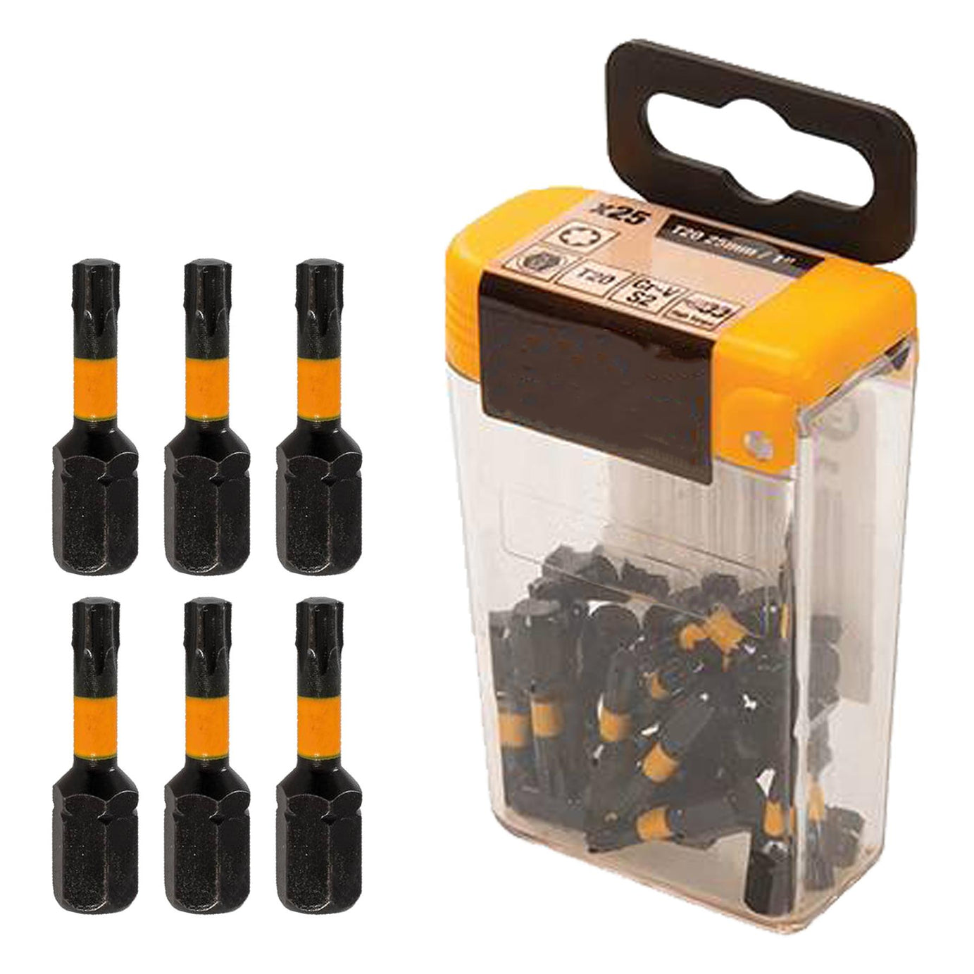 Torx Screwdriver Impact Bit T20 High Torque Premium S2 Steel Drills Drivers 25pk