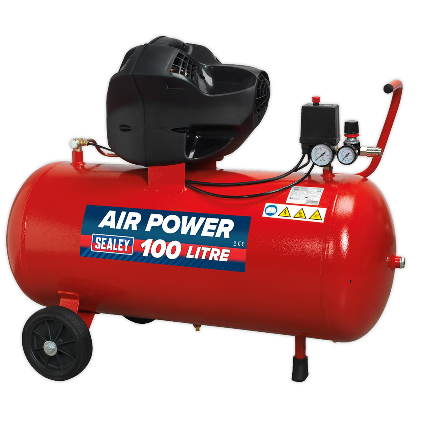 Sealey Compressor 100L V-Twin Belt Drive 3hp Oil Free