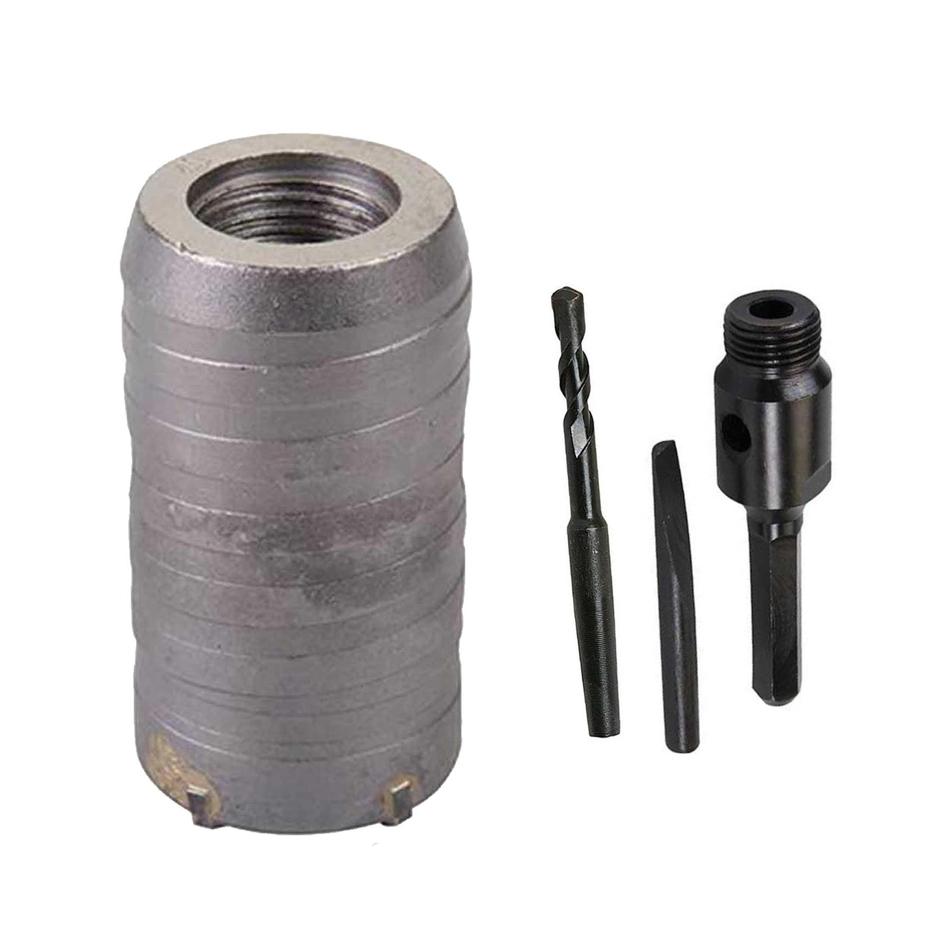 TCT Core Drill Bit 40mm Hole Saw Masonry Stone Brick Hex 100mm Extensions Pilot