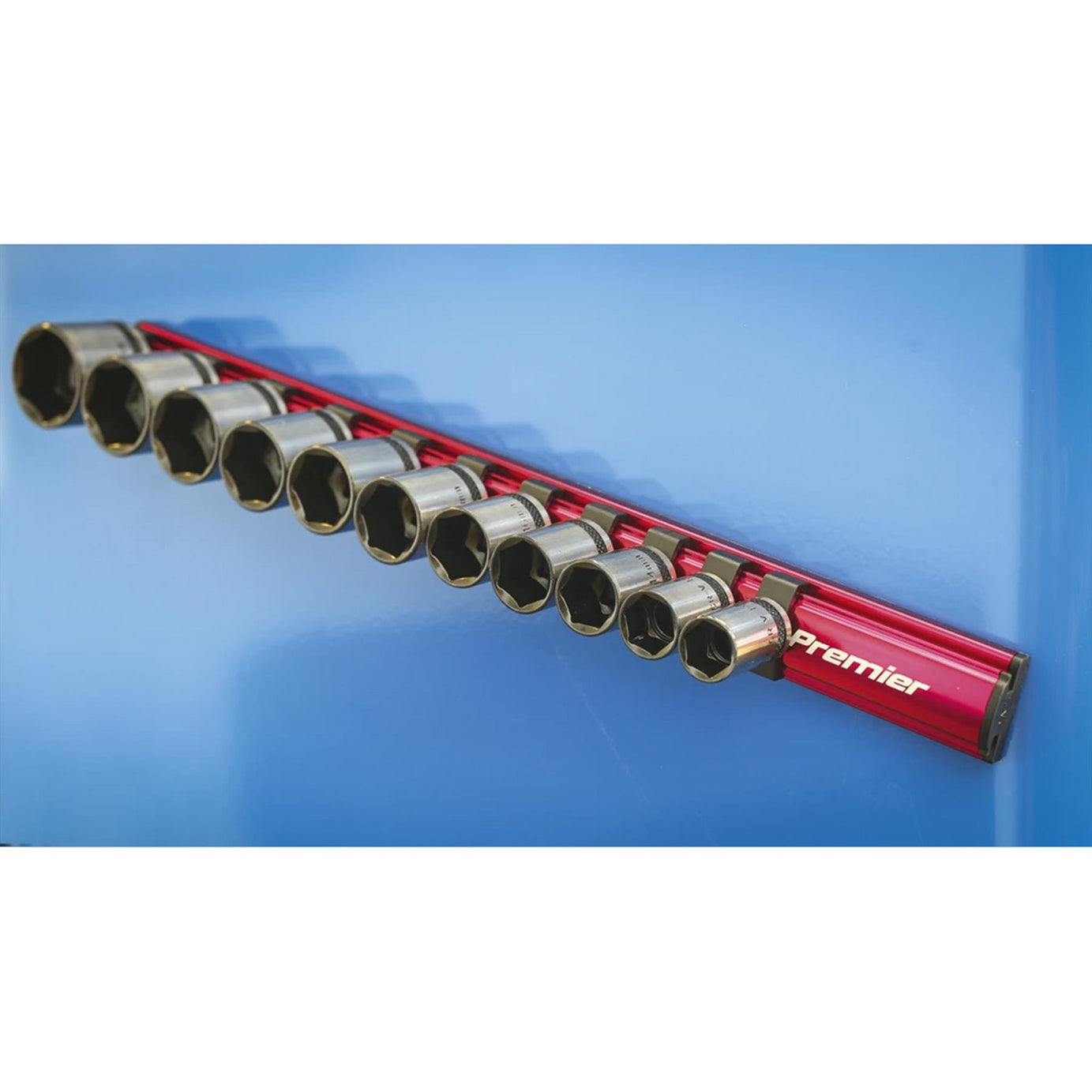 Sealey Socket Retaining Rail Magnetic 3/8"Sq Drive 12 Clips