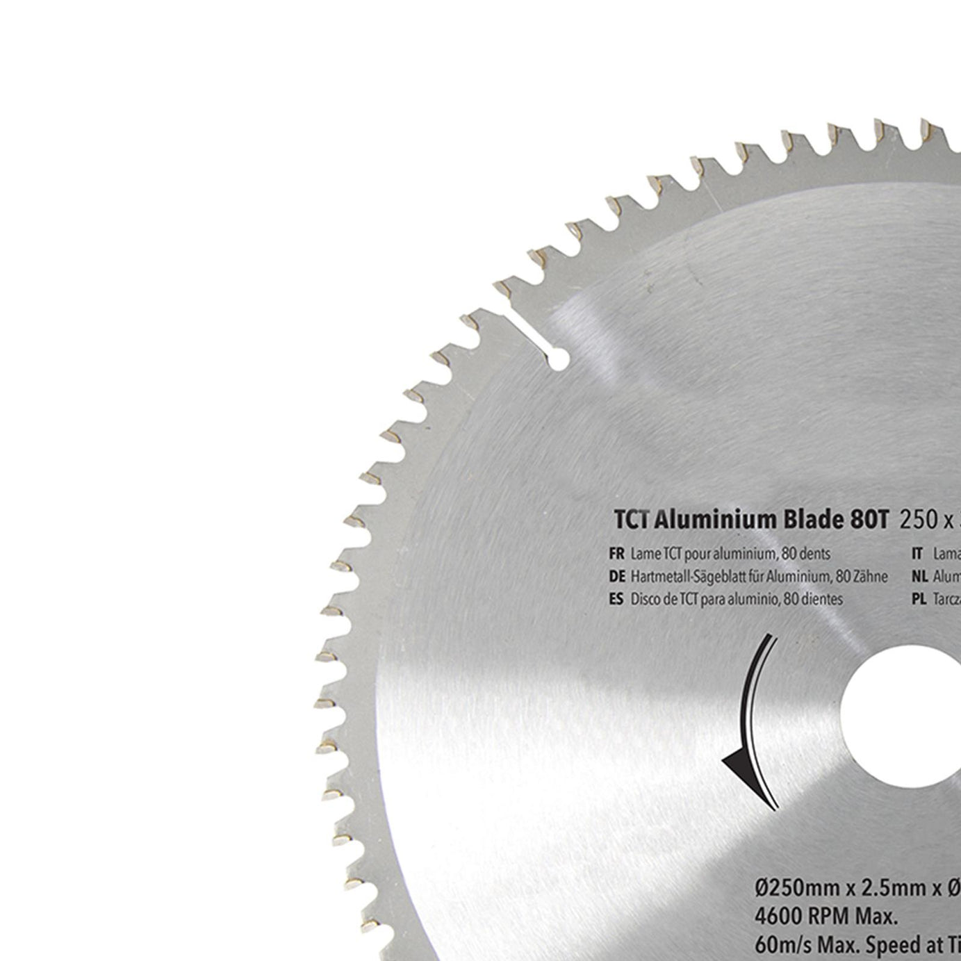 250mm 80T Aluminium Circular Saw Blade 30mm Bore 25mm 20mm 16mm Rings Mitre 10"