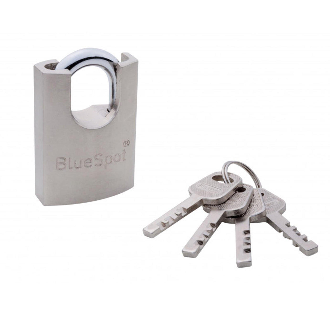 Bluespot 40MM High Security Shrouded Closed Shackle Padlock Steel Chain Lock 4 Keys