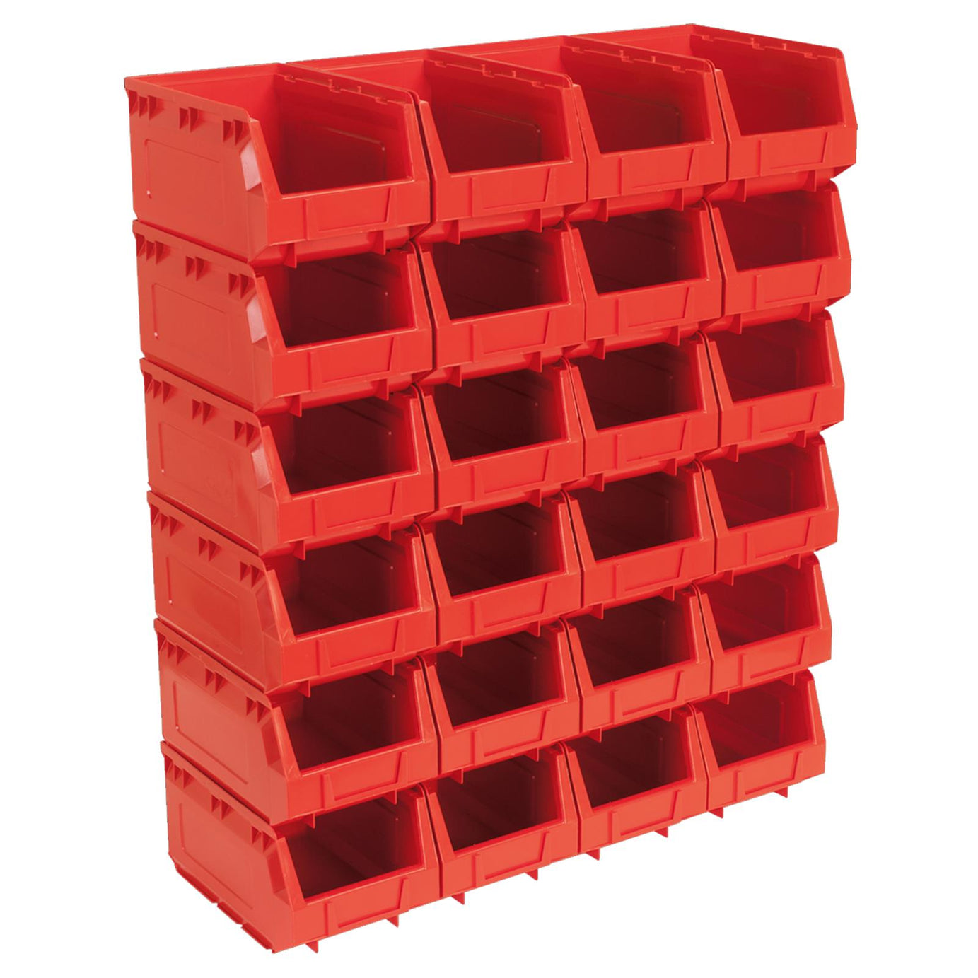 Sealey Plastic Storage Bin 150 x 240 x 130mm - Red Pack of 24