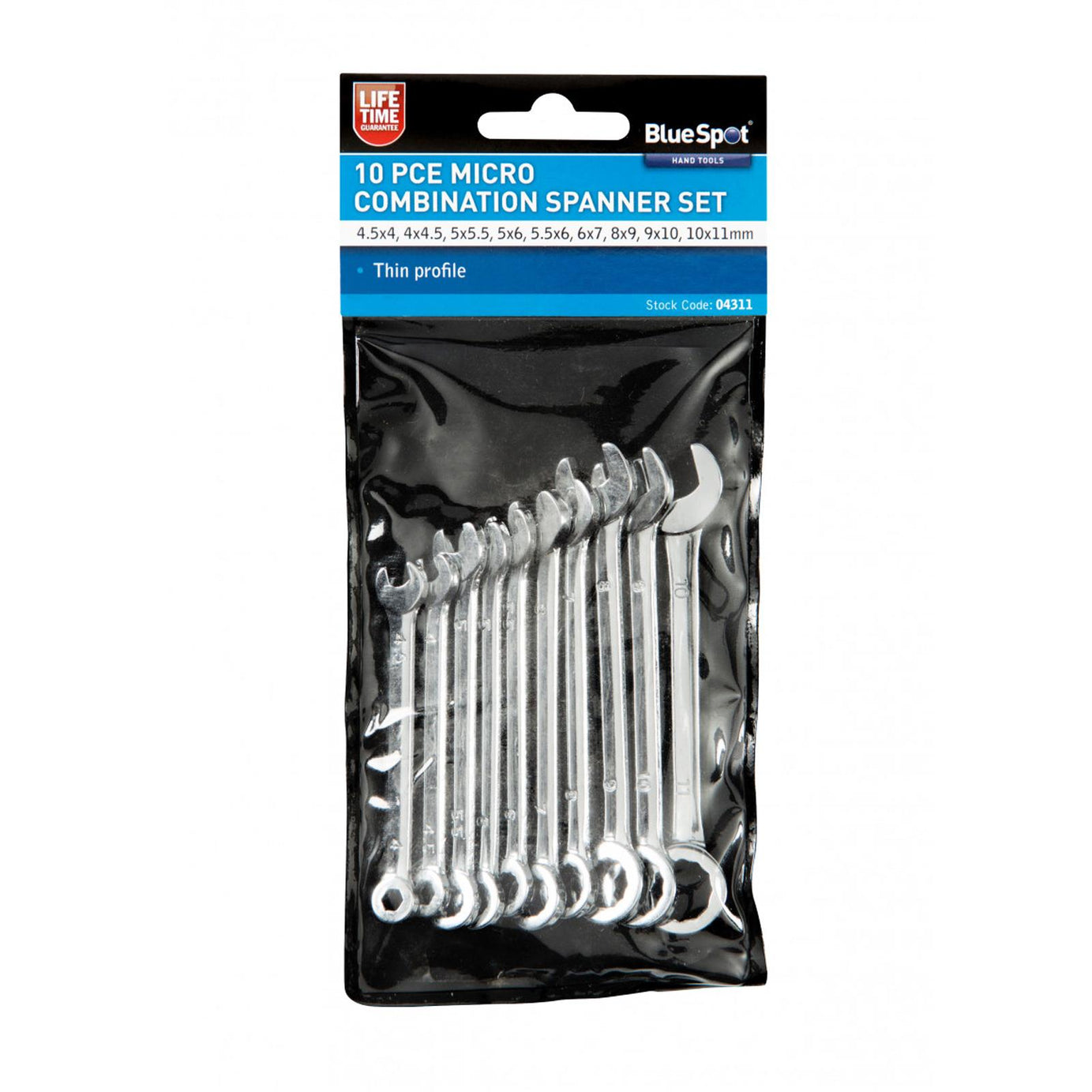 BlueSpot 10 Pce Micro Combination Spanner Set 4-11mm Cars Models